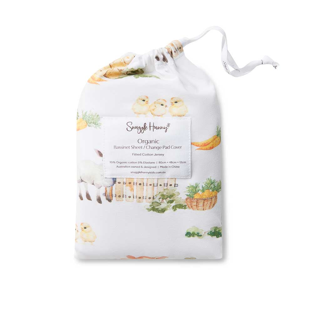 Snuggle Hunny Farm Organic Bassinet Sheet Change Pad Cover