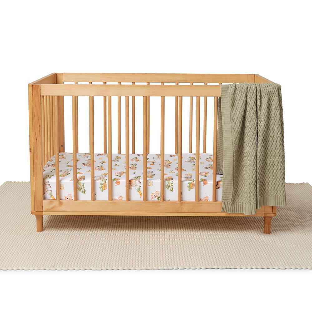 Snuggle Hunny Farm Organic Fitted Cot Sheet