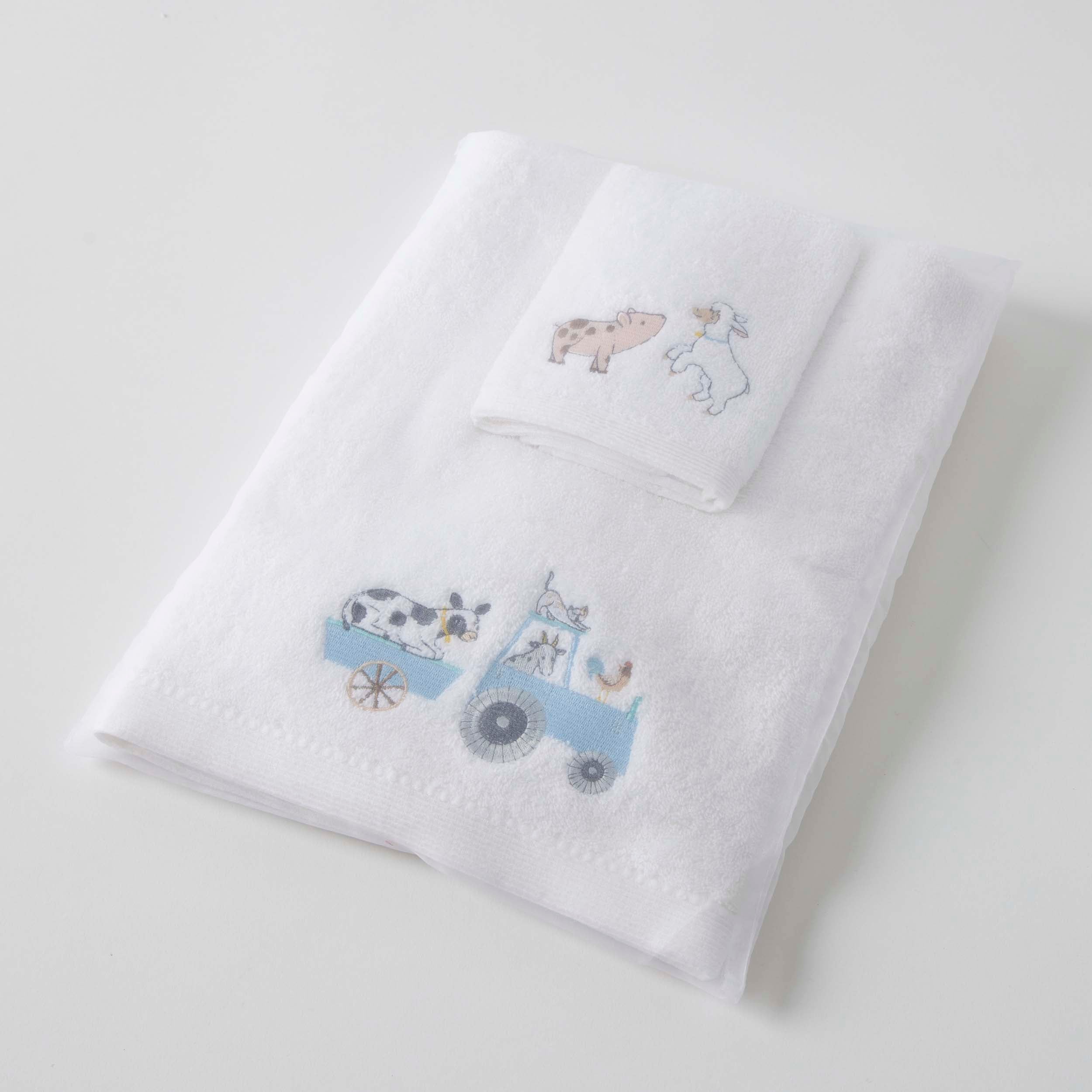 Baby Bath Towel & Matching Face Washer Gift Set