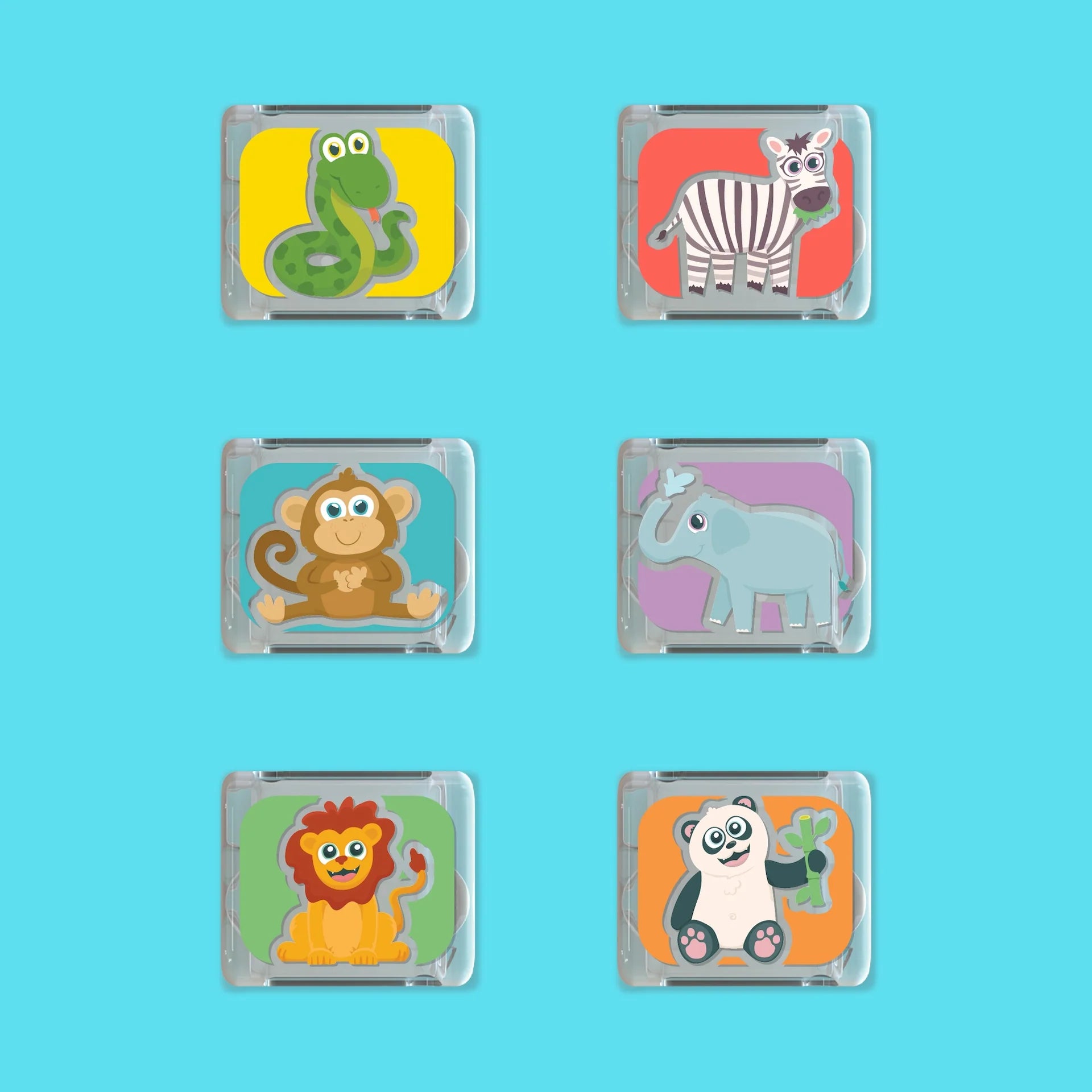 Jellystone Limited Edition Light-Up Cubes 6pk Zoo Animals