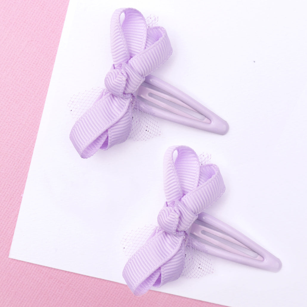 Lauren Hinkley Lavender Mini Grosgrain Hair Clips