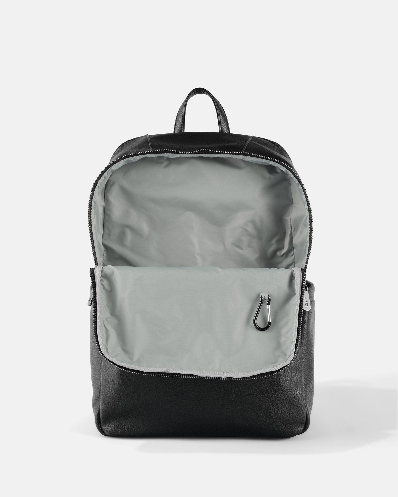 OiOi Multitasker Nappy Backpack Black Faux Leather