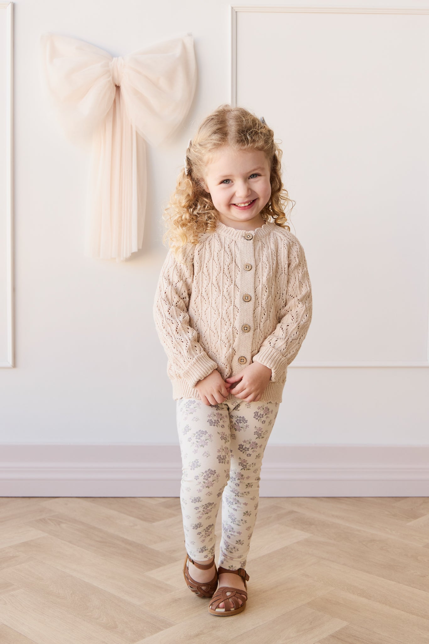 Jamie Kay Livvy Cardigan - Light Oatmeal Marle