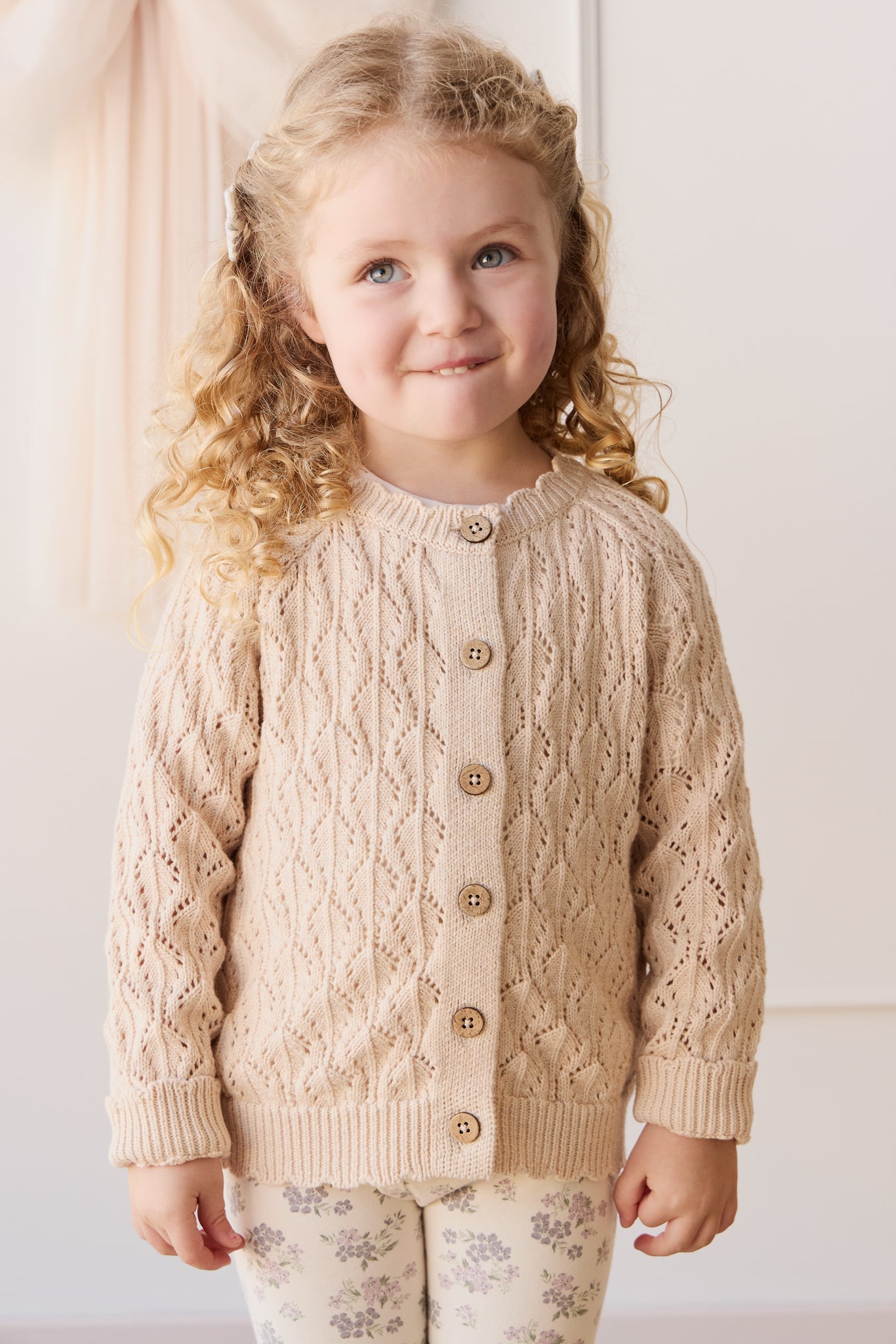 Jamie Kay Livvy Cardigan - Light Oatmeal Marle