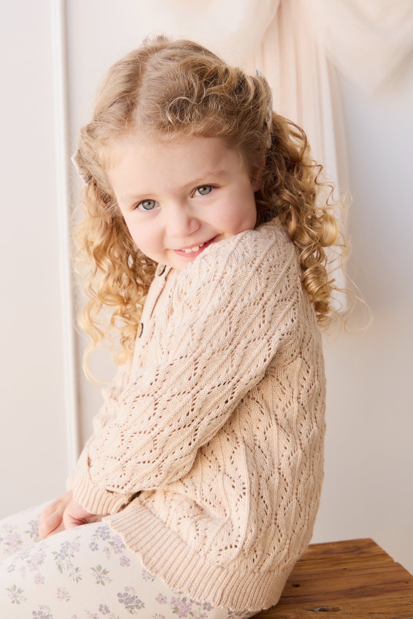 Jamie Kay Livvy Cardigan - Light Oatmeal Marle