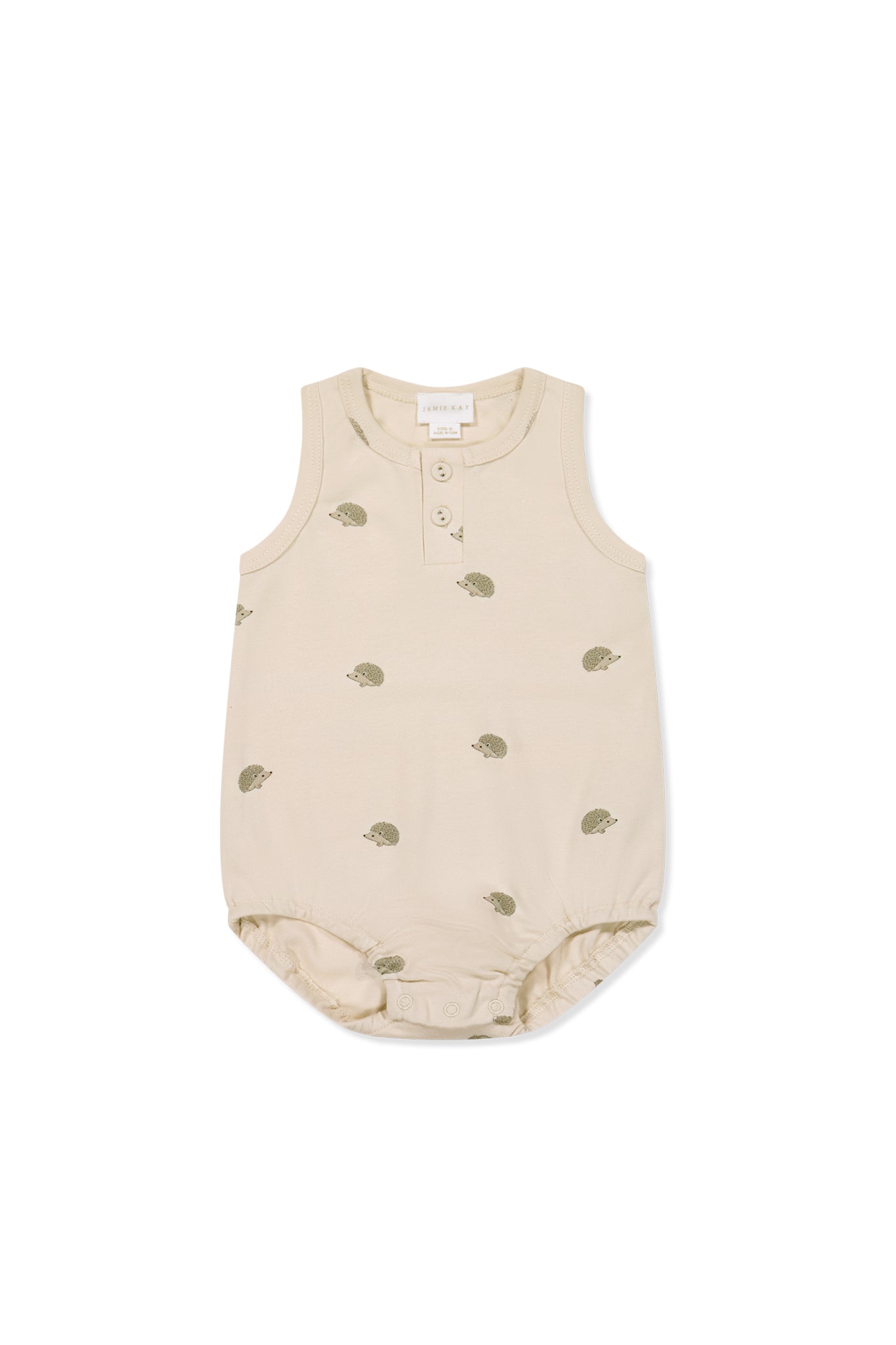 Jamie Kay Pima Cotton Noah Playsuit - Henry Hedgehog