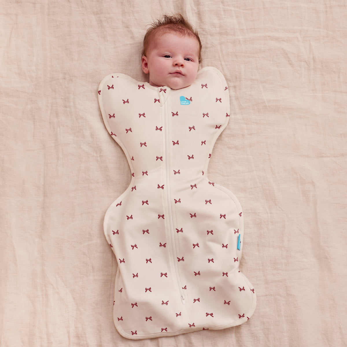 Love to Dream Swaddle Up 1.0 tog Cotton Cream Bows