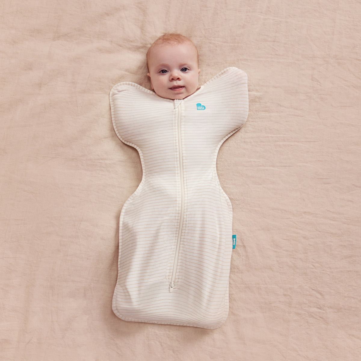 Love To Dream Swaddle Up 0.2 tog Cotton Tan Breton Stripe