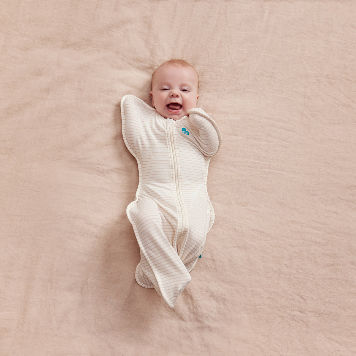 Love To Dream Swaddle Up 0.2 tog Cotton Tan Breton Stripe