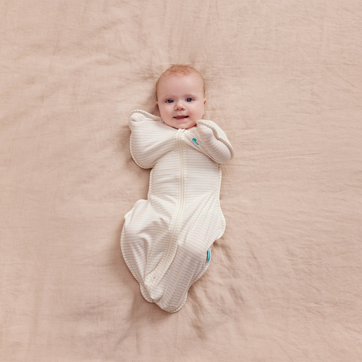 Love To Dream Swaddle Up 0.2 tog Cotton Tan Breton Stripe