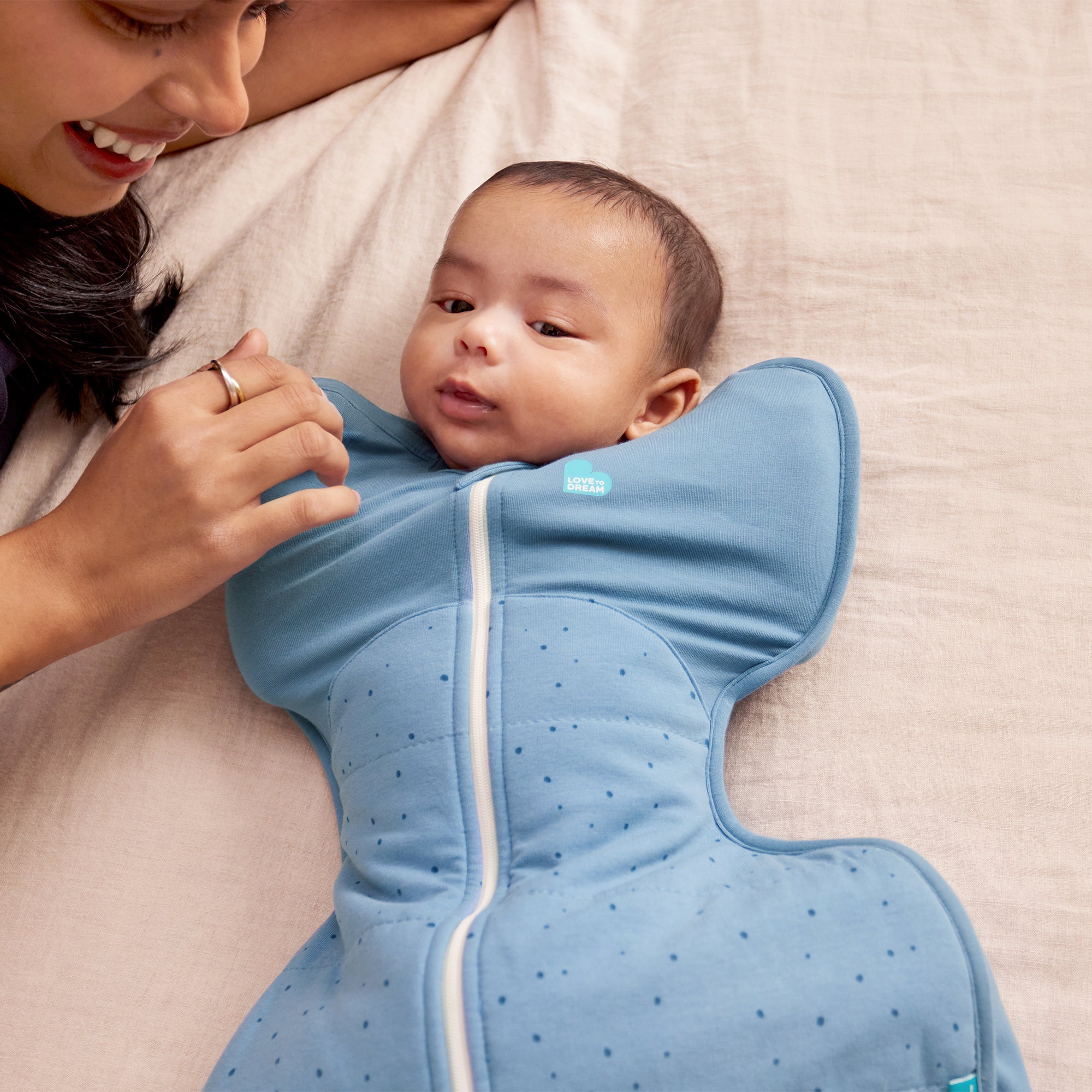 Love to Dream Swaddle Up 2.5 tog Quilted Stretch Cotton Pebbles Blue