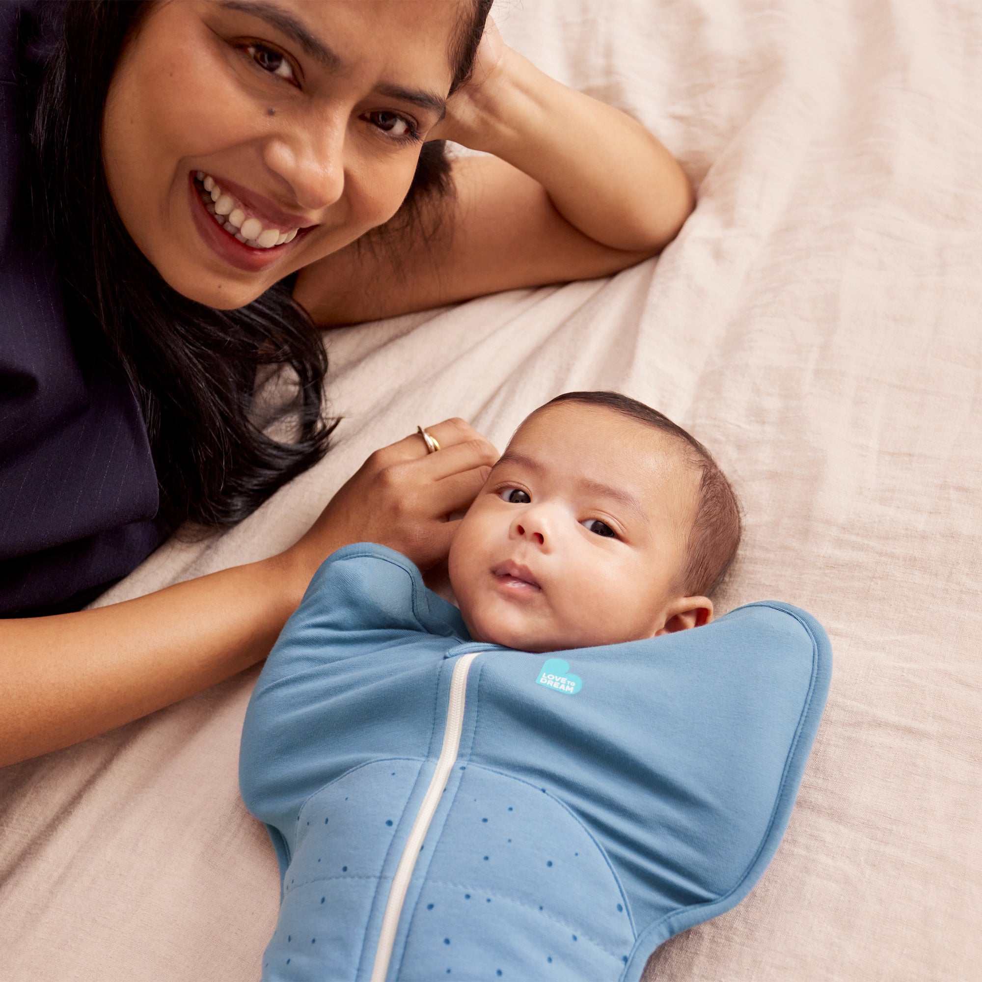 Love to Dream Swaddle Up 2.5 tog Quilted Stretch Cotton Pebbles Blue