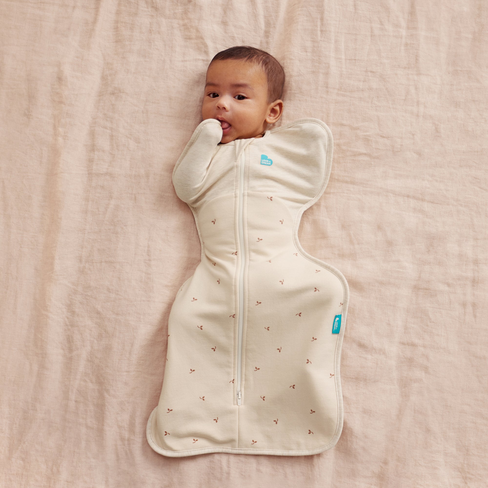 Love to Dream Swaddle Up 1.5 tog Stretch Cotton Fleece Twigs Oatmeal