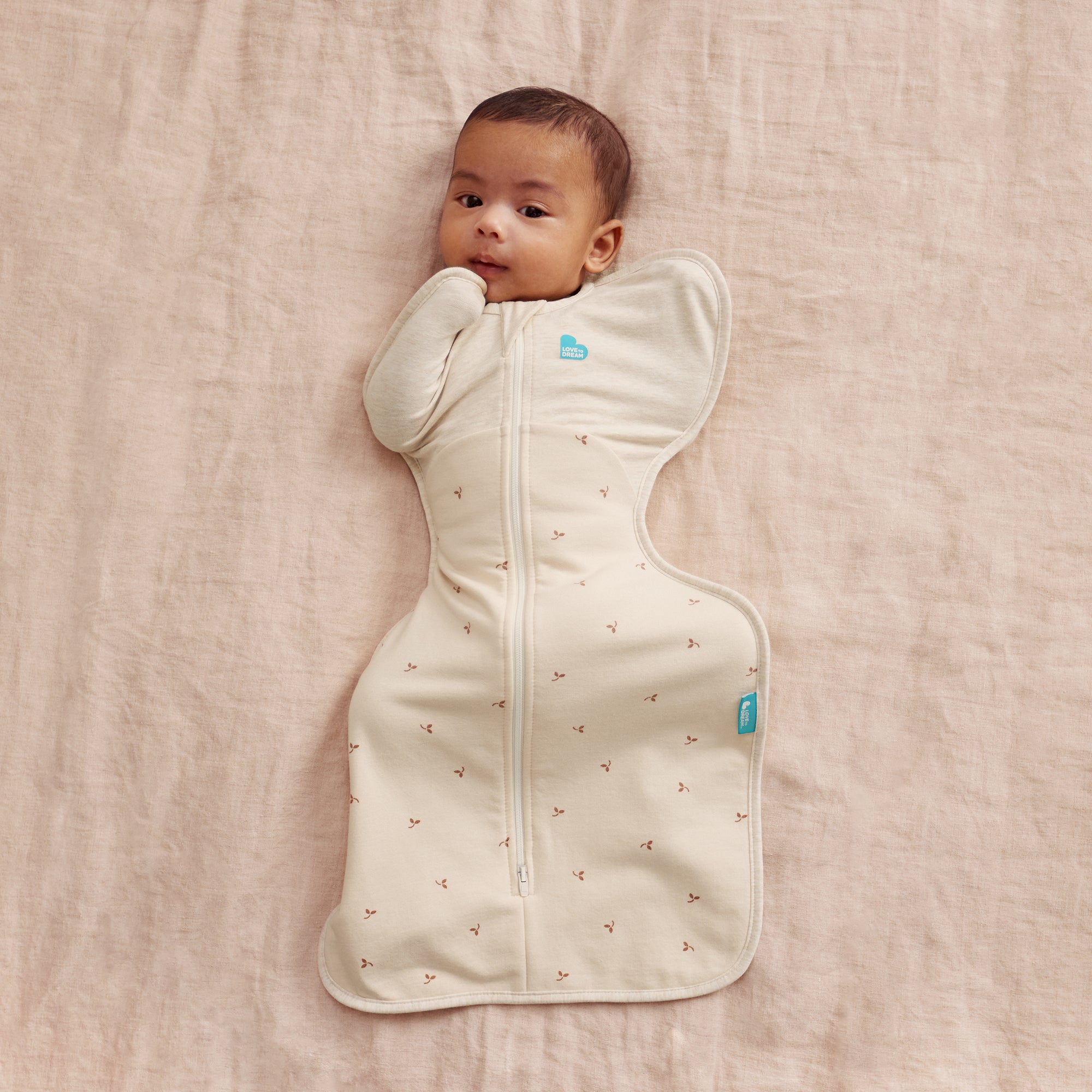 Love to Dream Swaddle Up 1.5 tog Stretch Cotton Fleece Twigs Oatmeal