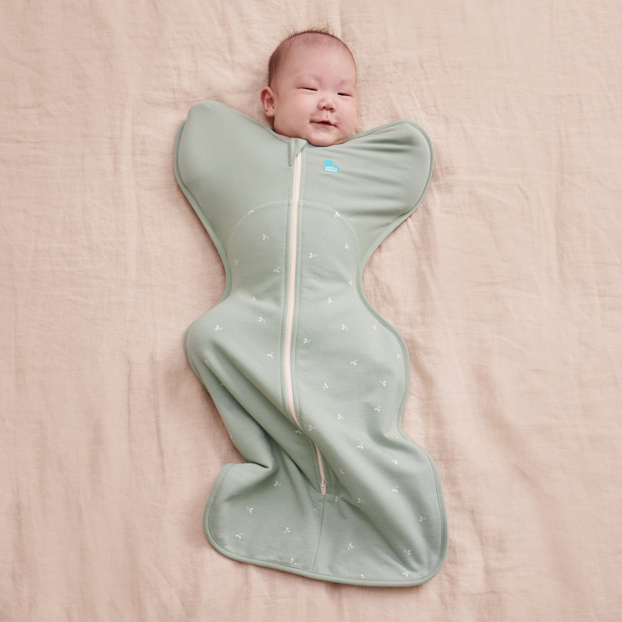 Love to Dream Swaddle Up 1.5 tog Stretch Cotton Fleece Twigs Olive