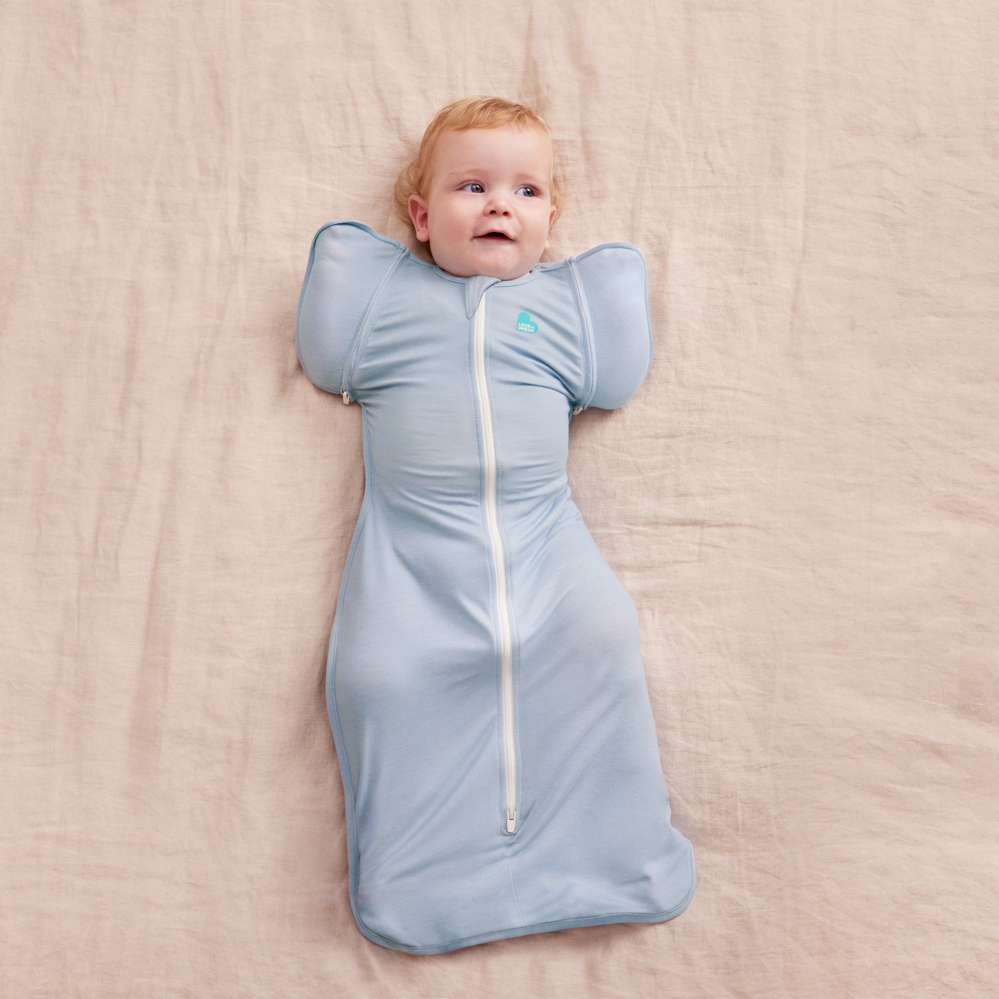Love to Dream Swaddle Transition 0.2 tog Stretch Cotton Soft Blue