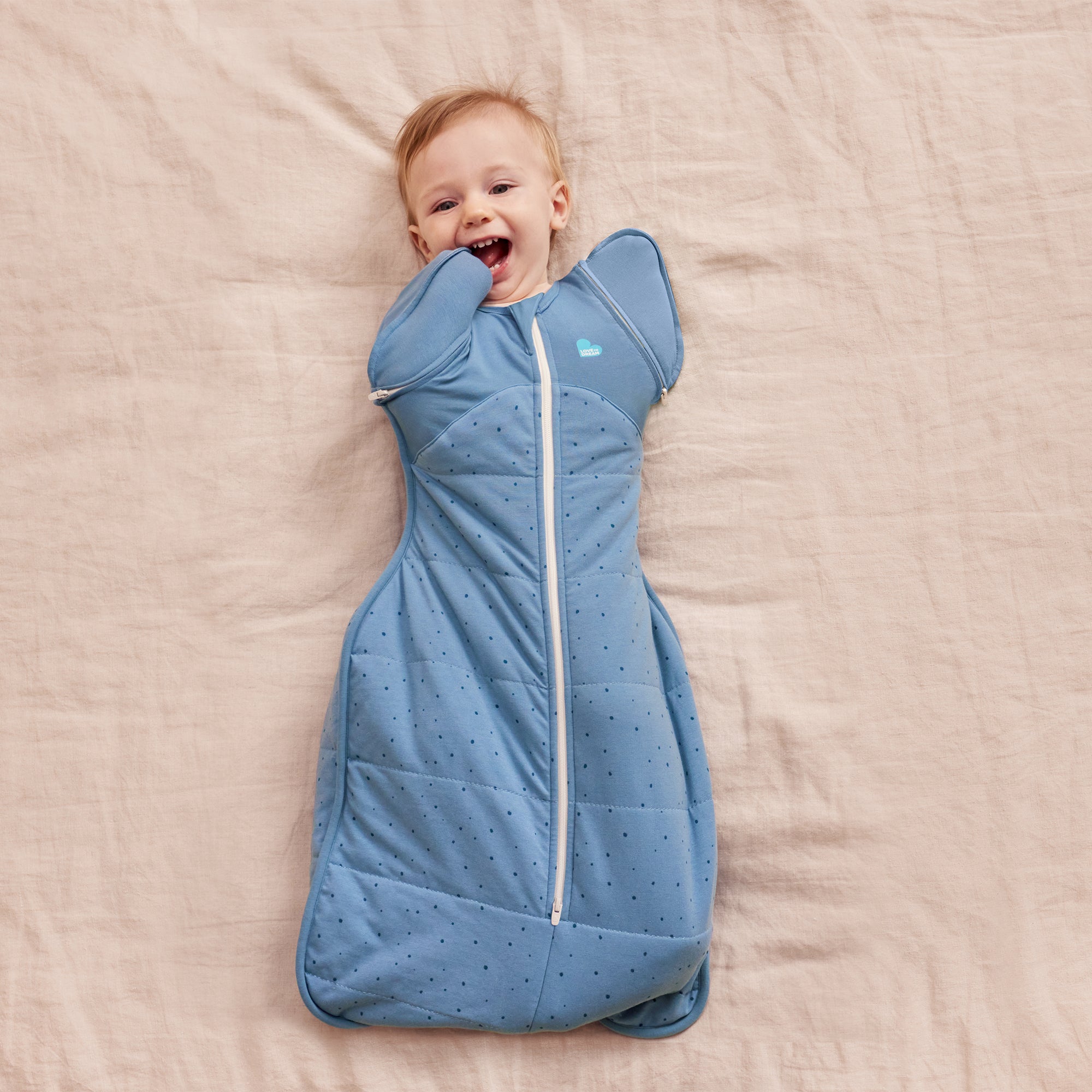 Love to Dream Transition Bag 2.5tog Quilted Stretch Cotton Pebbles Storm Blue