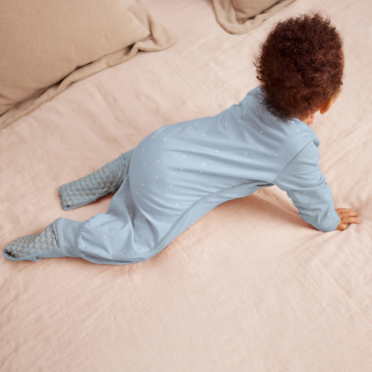 Love to Dream Sleep Suit Long Sleeve 1.0 tog Cotton Powder Blue Twinkle