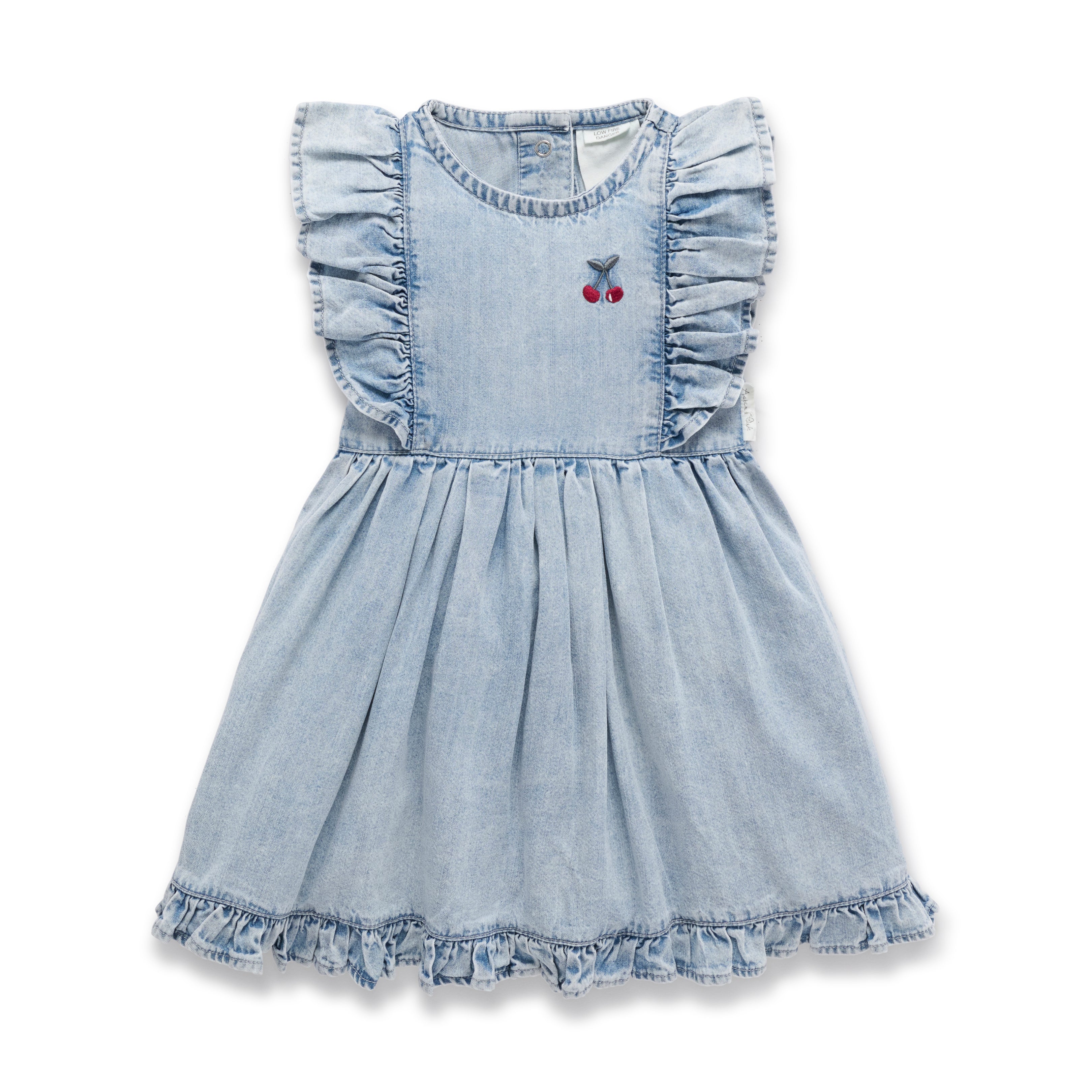 Aster & Oak Tencel Denim Ruffle Dress