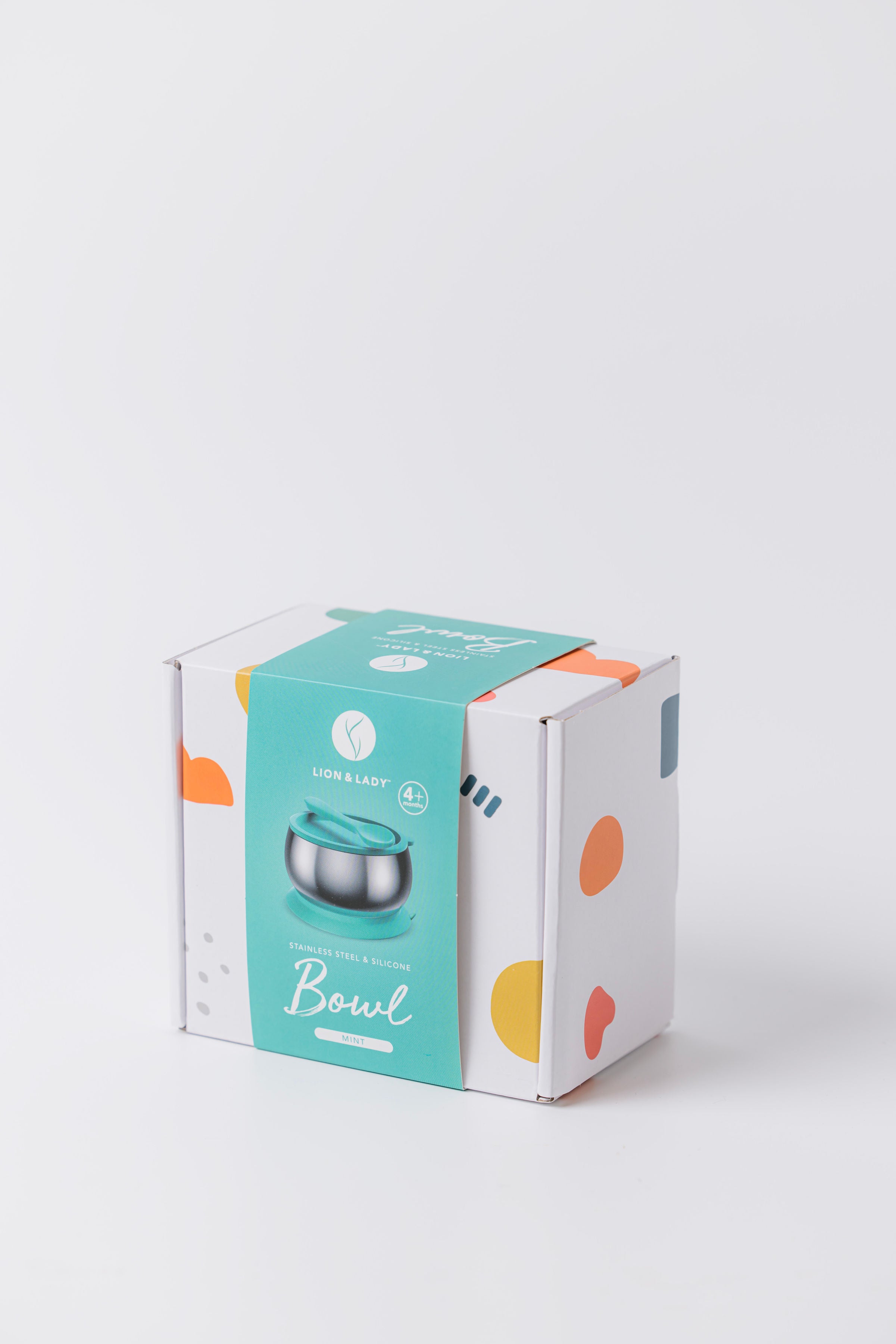 Lion and Lady 18/8 Stainless Steel Feeding Bowl with Suction Base Mint