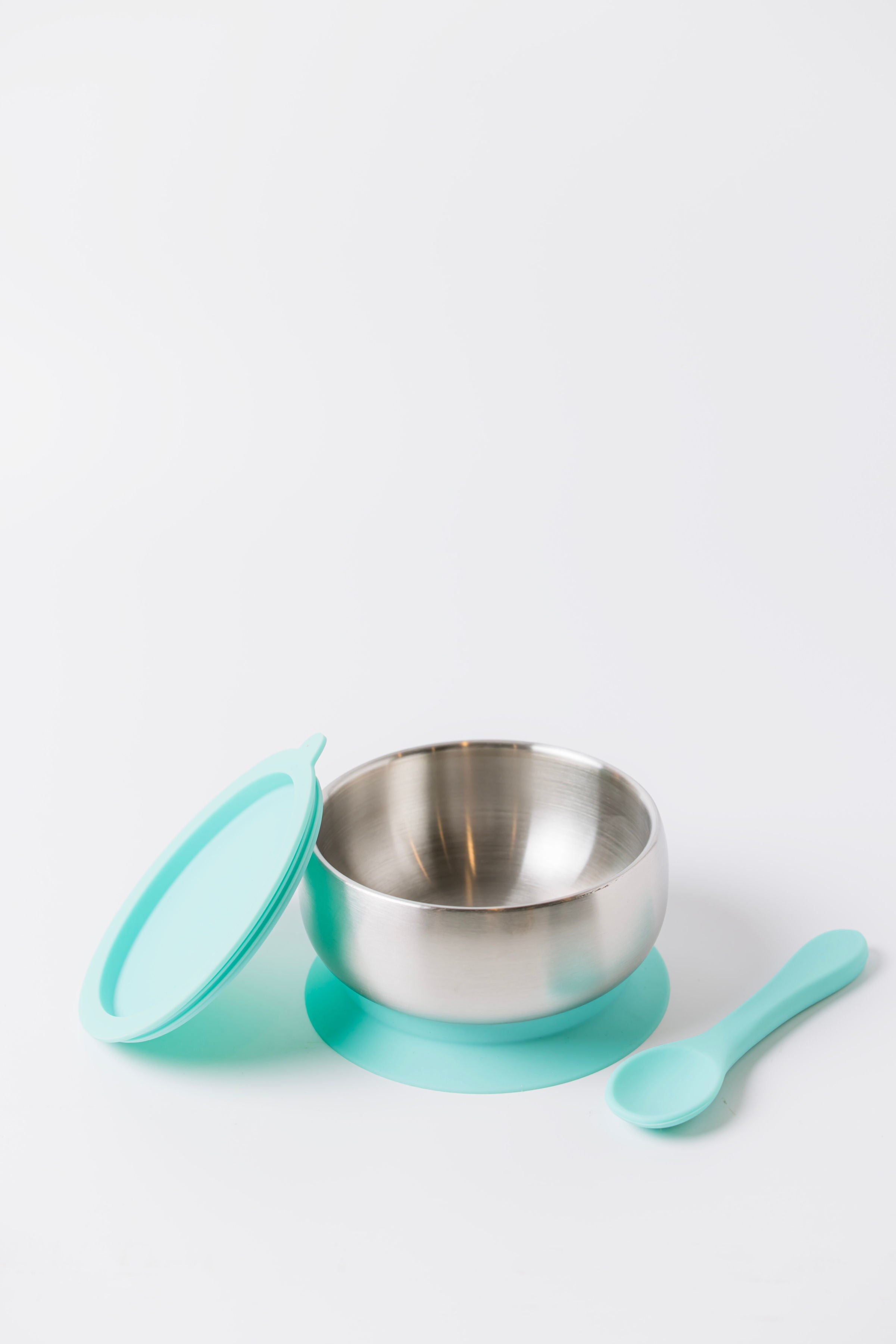 Lion and Lady 18/8 Stainless Steel Feeding Bowl with Suction Base Mint