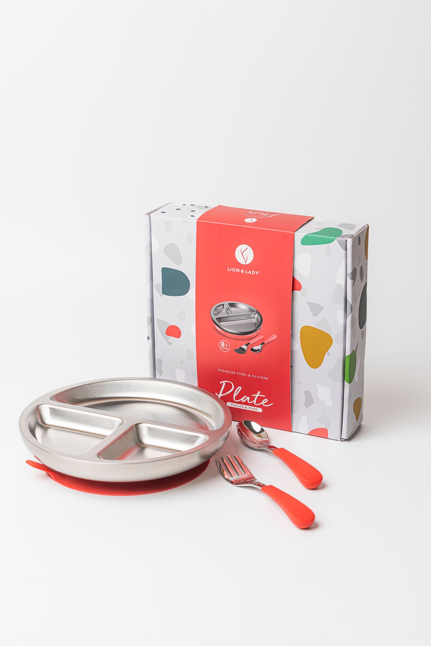 Lion and Lady 4pce Meal Time Set - Fuchsia Pink