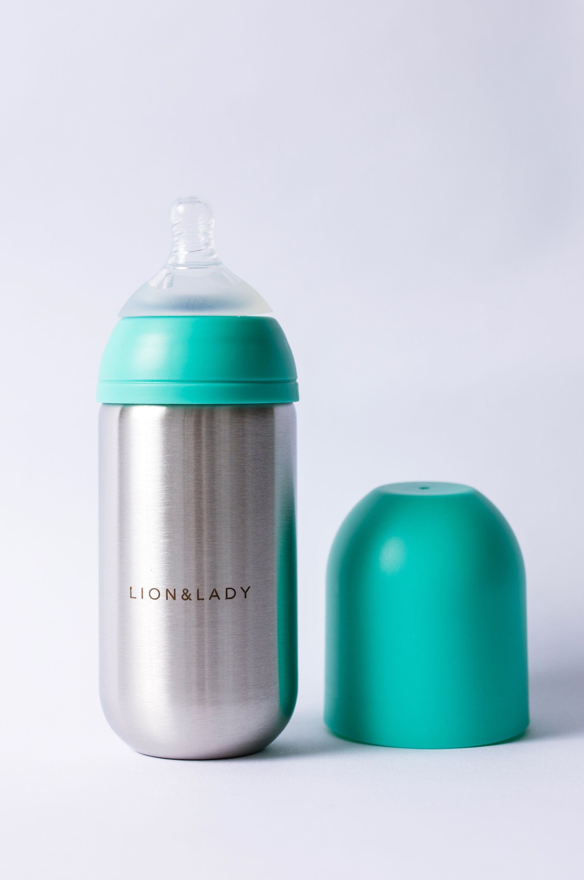 Lion and Lady 350ml Stainless Steel Baby Bottle Mint