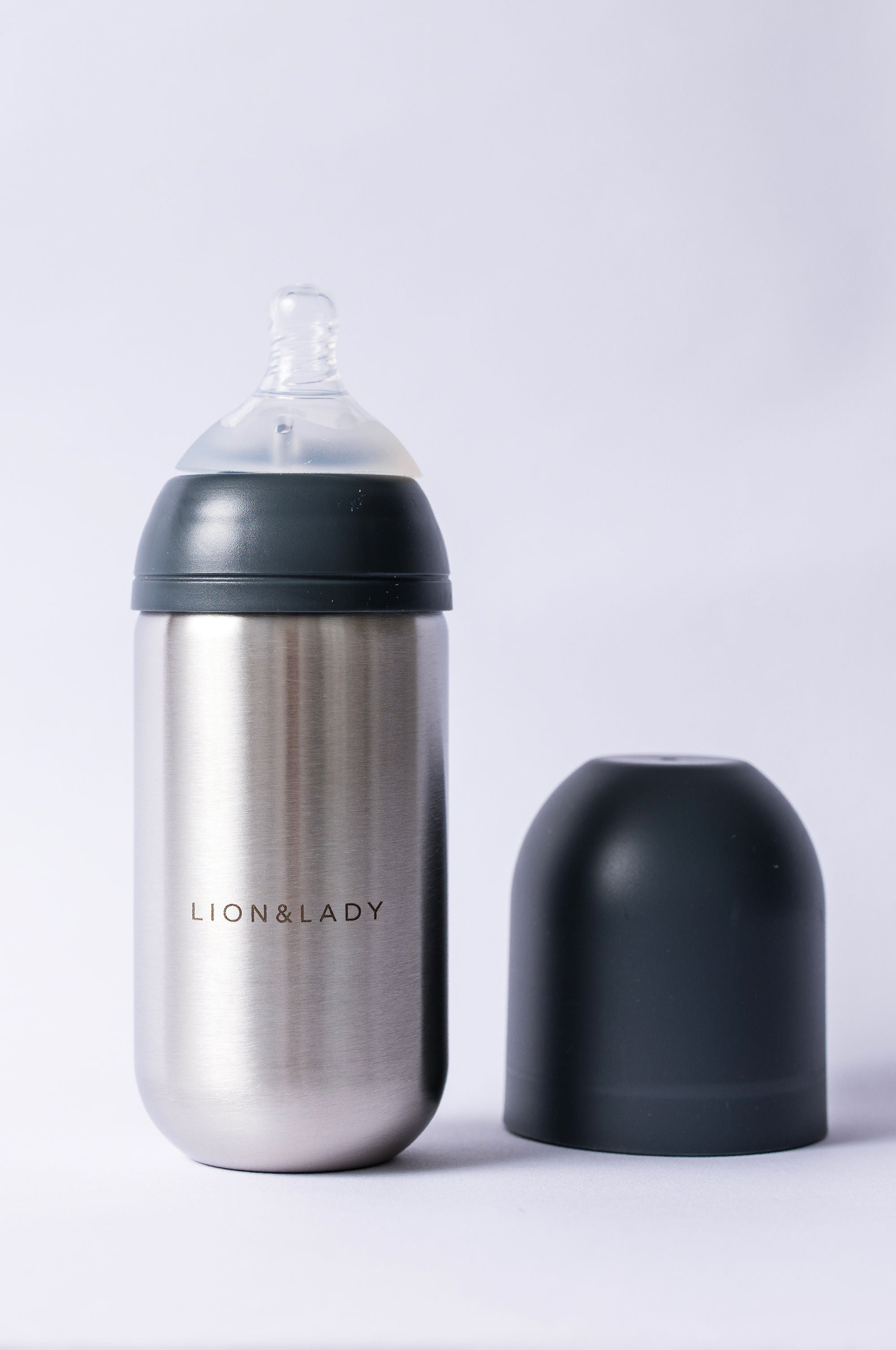 Lion and Lady 350ml Stainless Steel Baby Bottle French Navy
