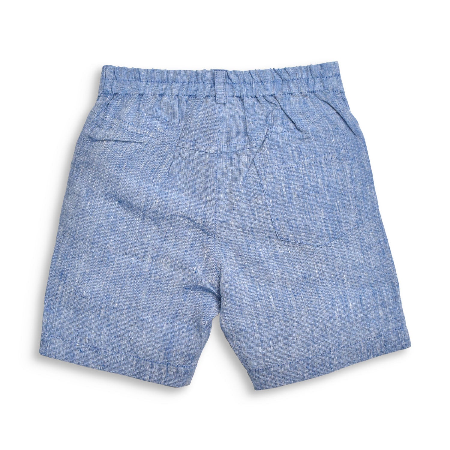 Tiny Twig Boys Dress Shorts - Blue Melange Linen