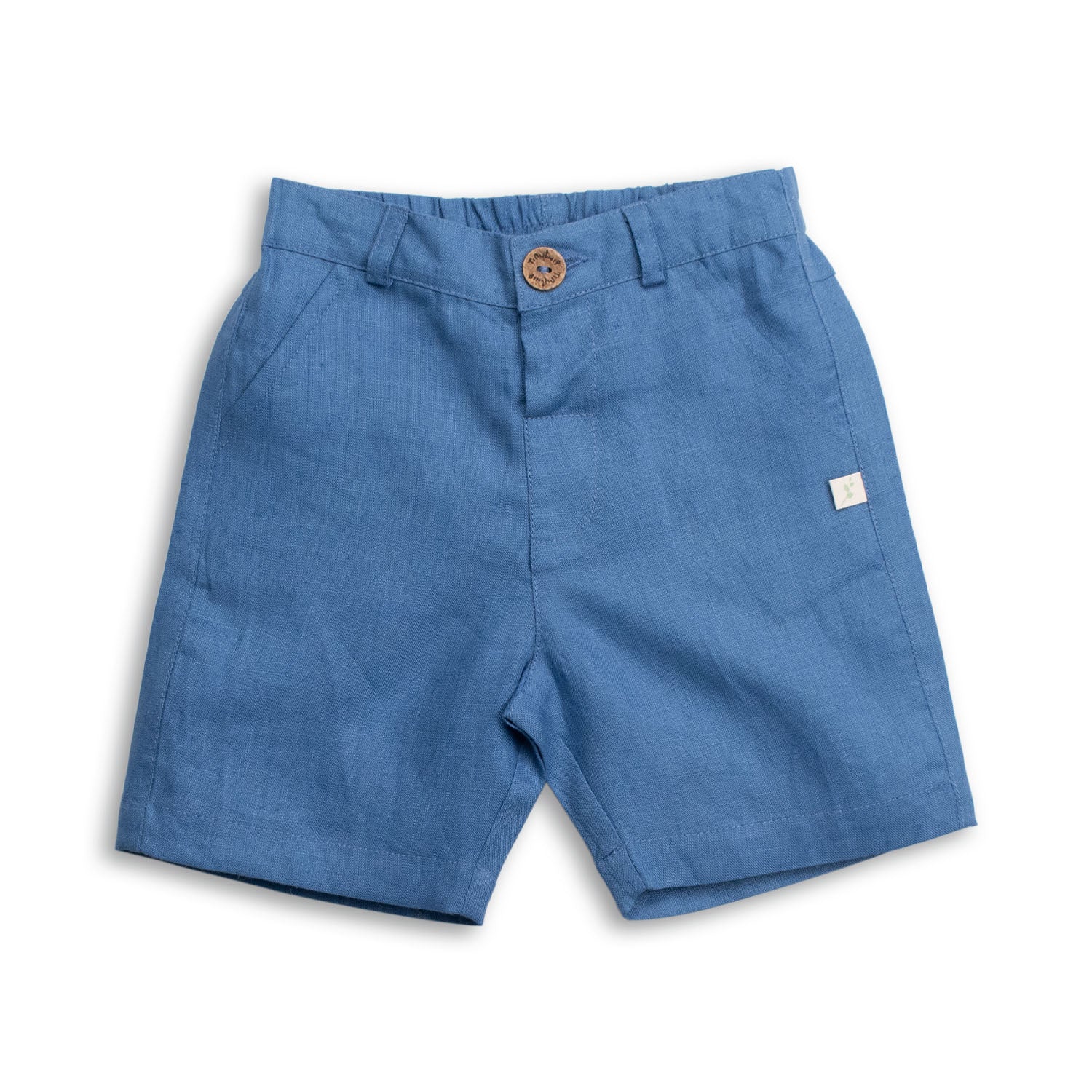 Tiny Twig Boys Dress Shorts - Deep Blue Linen