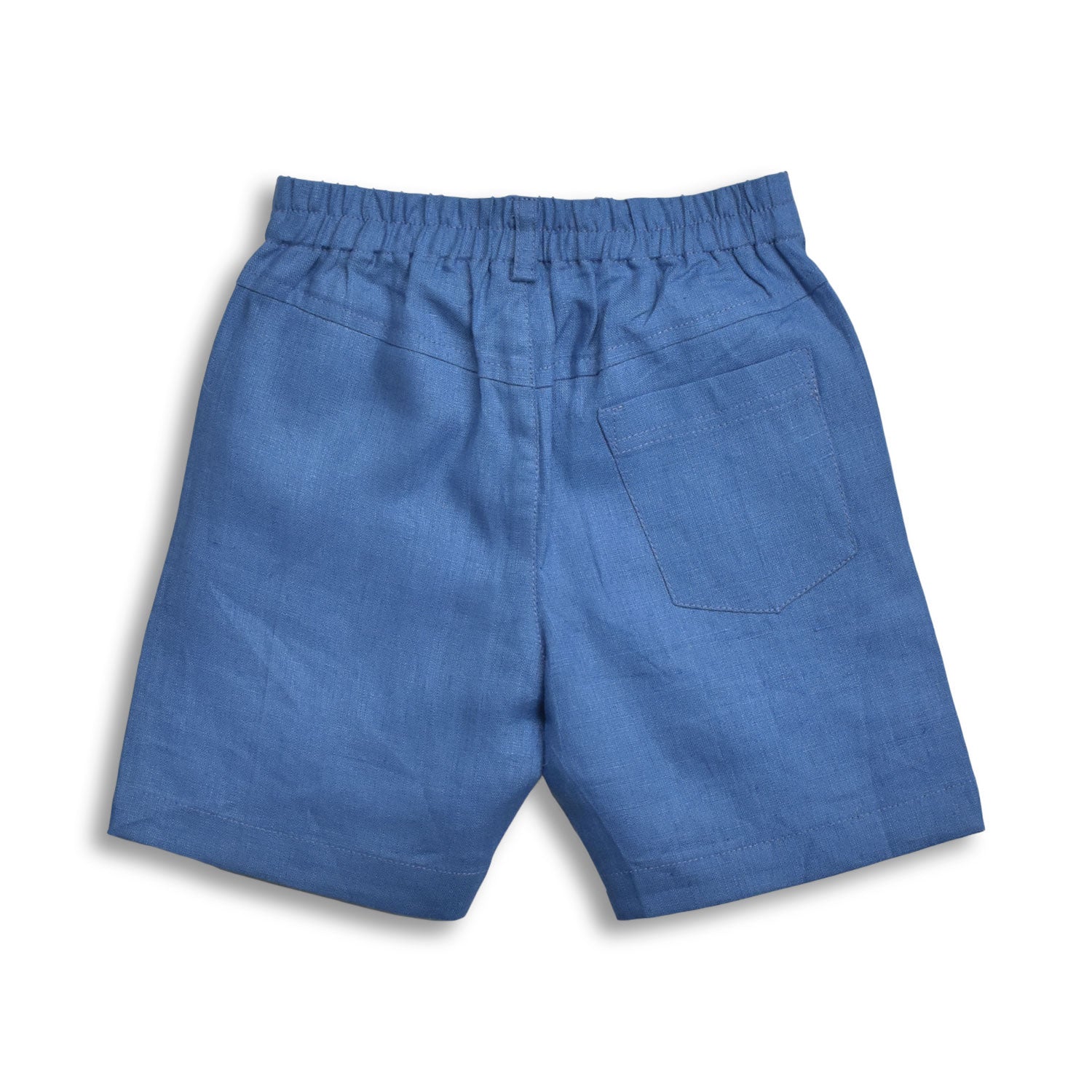 Tiny Twig Boys Dress Shorts - Deep Blue Linen