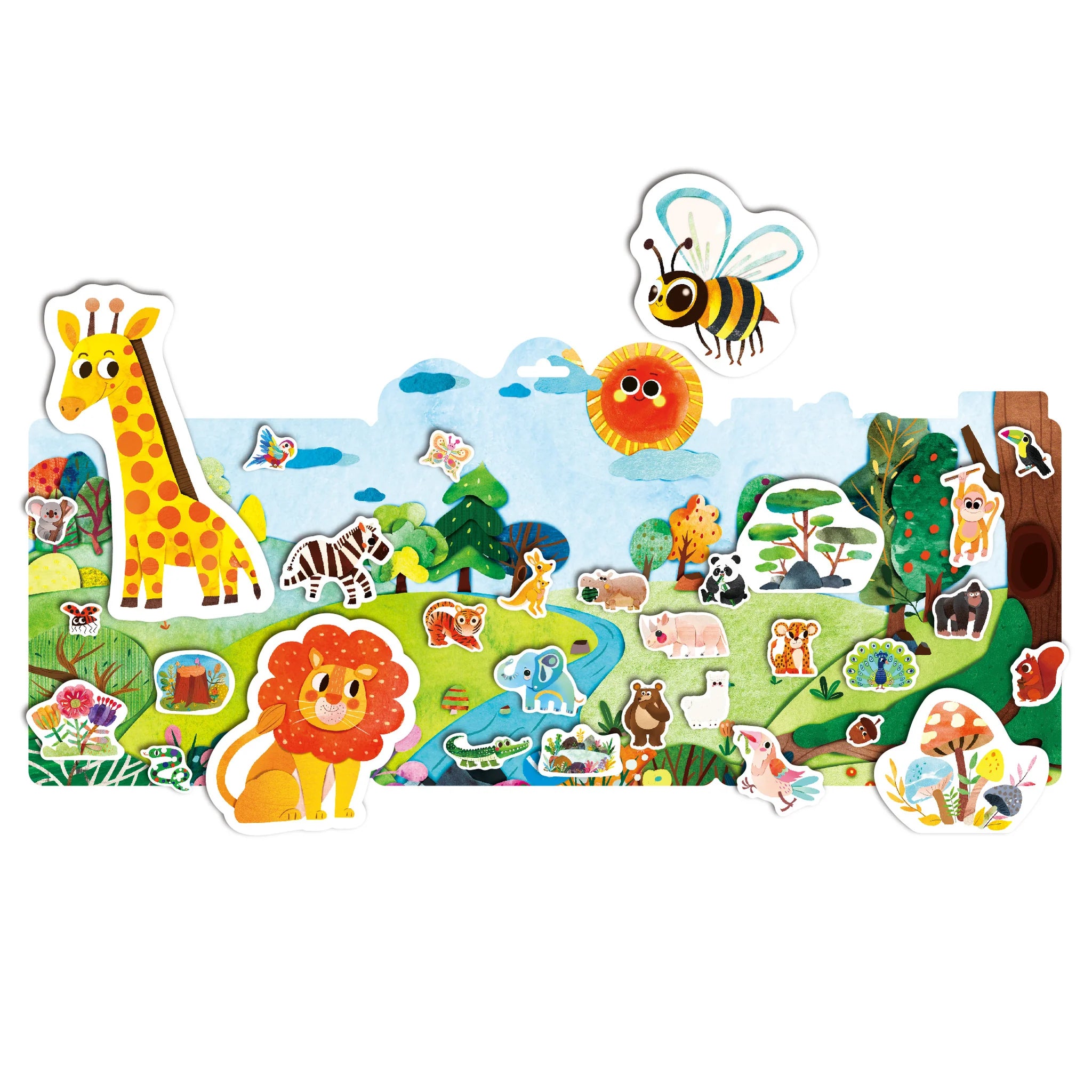mierEdu Jelly Stickers Wild Animals