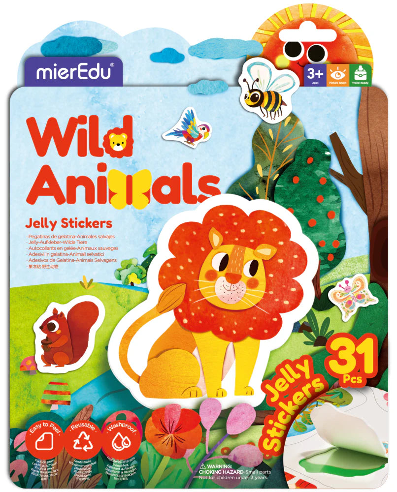 mierEdu Jelly Stickers Wild Animals
