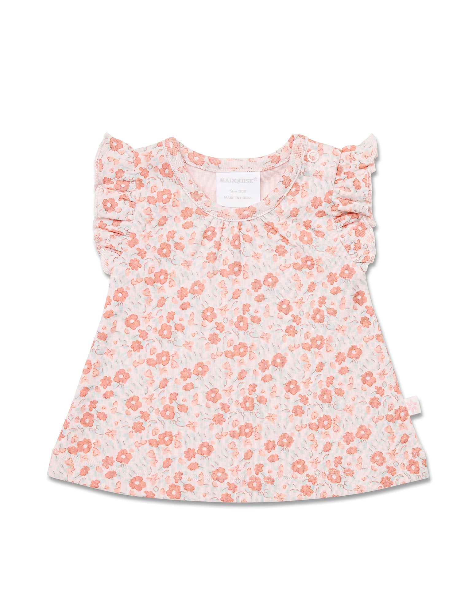 Marquise Frill Top & Nappy Cover - Floral/Blue