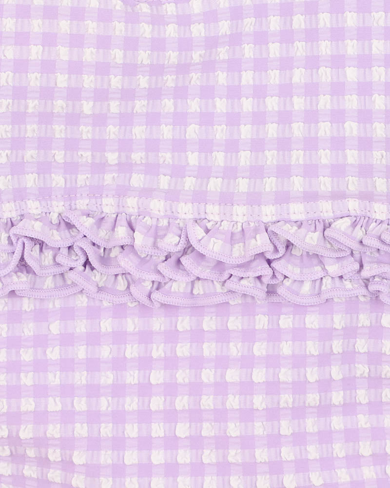 Lilac Gingham LS Sunsuit