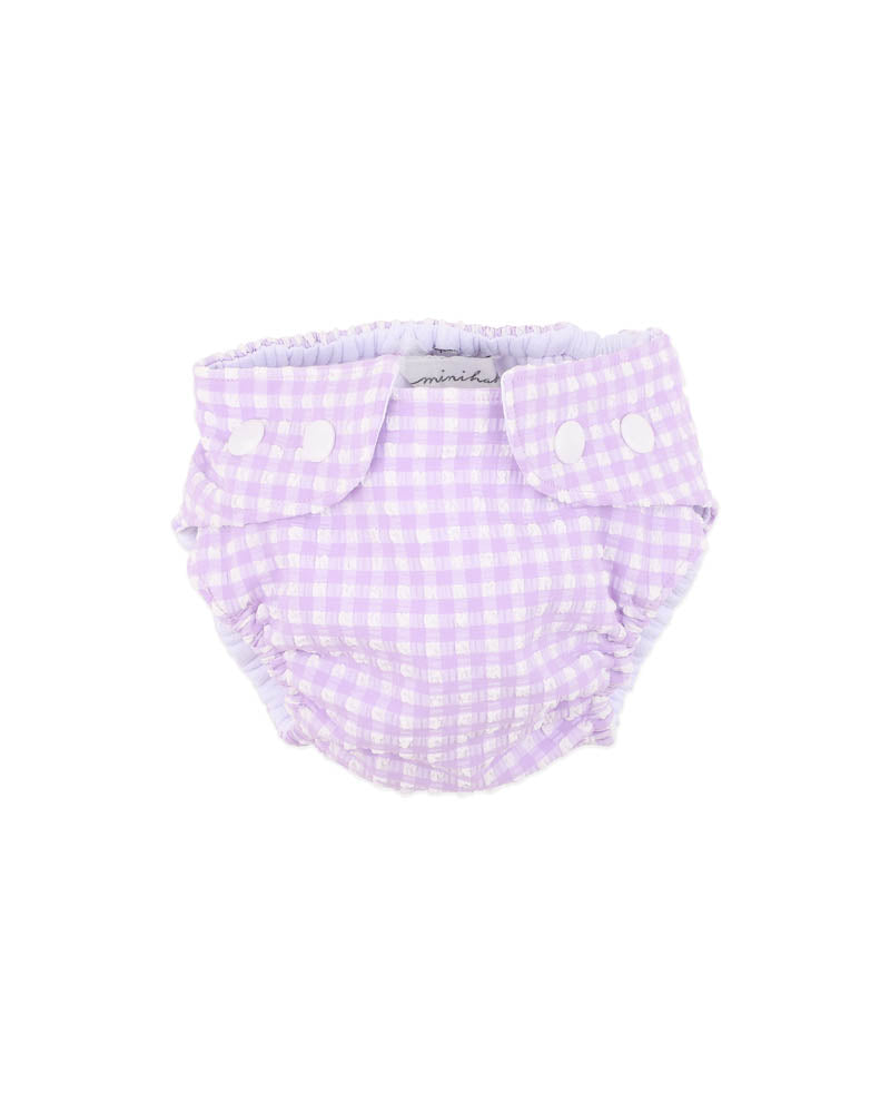 Lilac Gingham Aqua Nappy