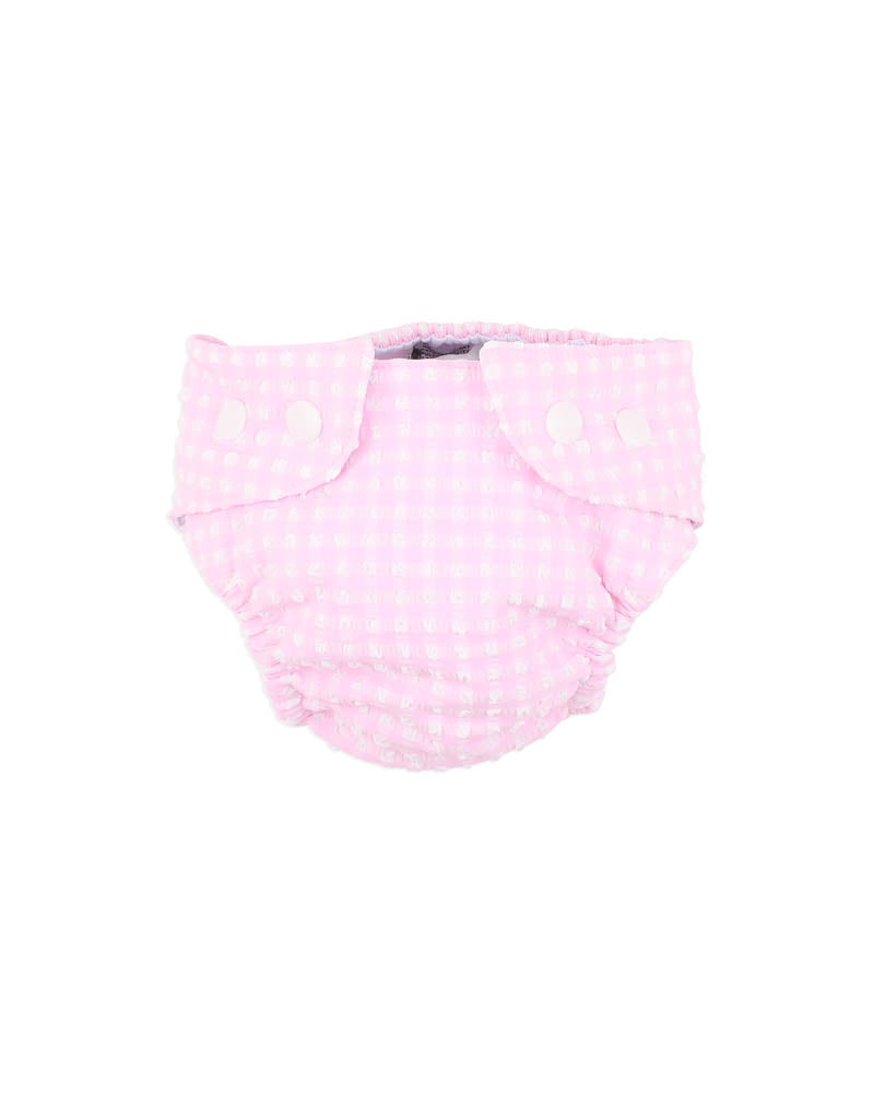 Pink Gingham Aqua Nappy