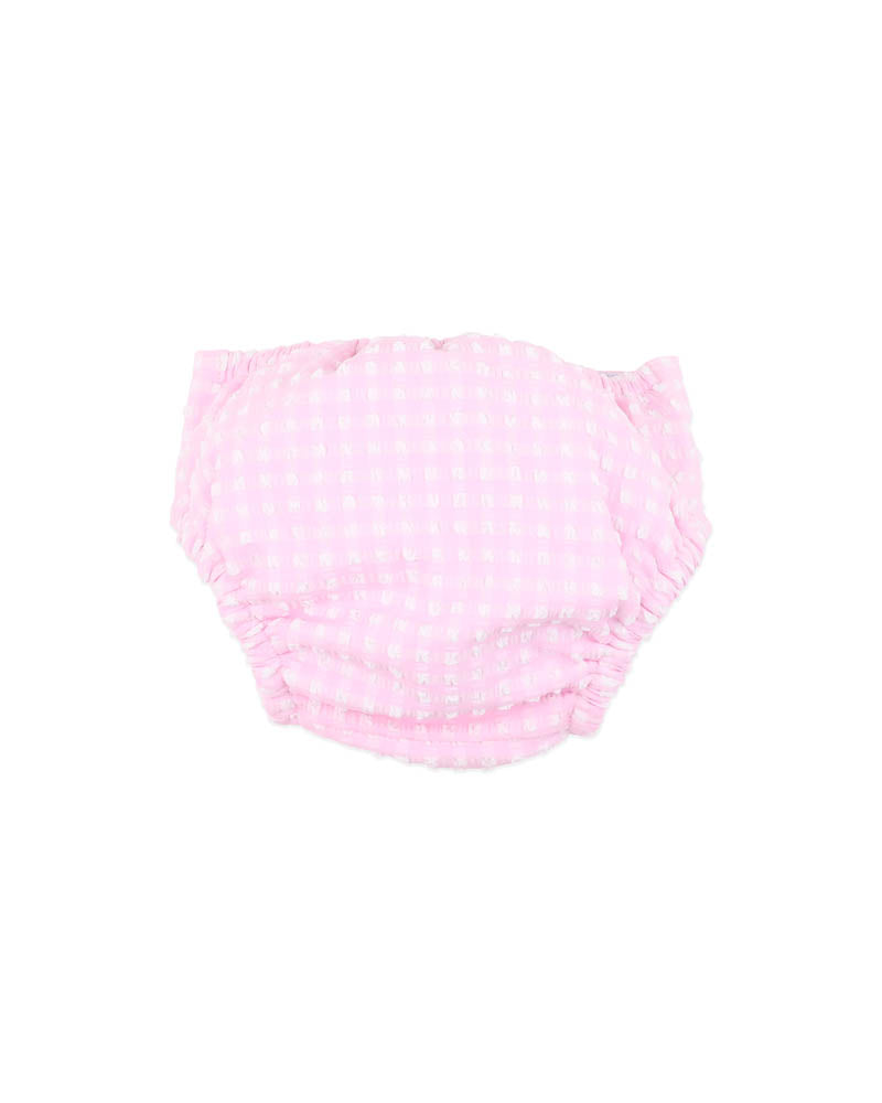 Pink Gingham Aqua Nappy