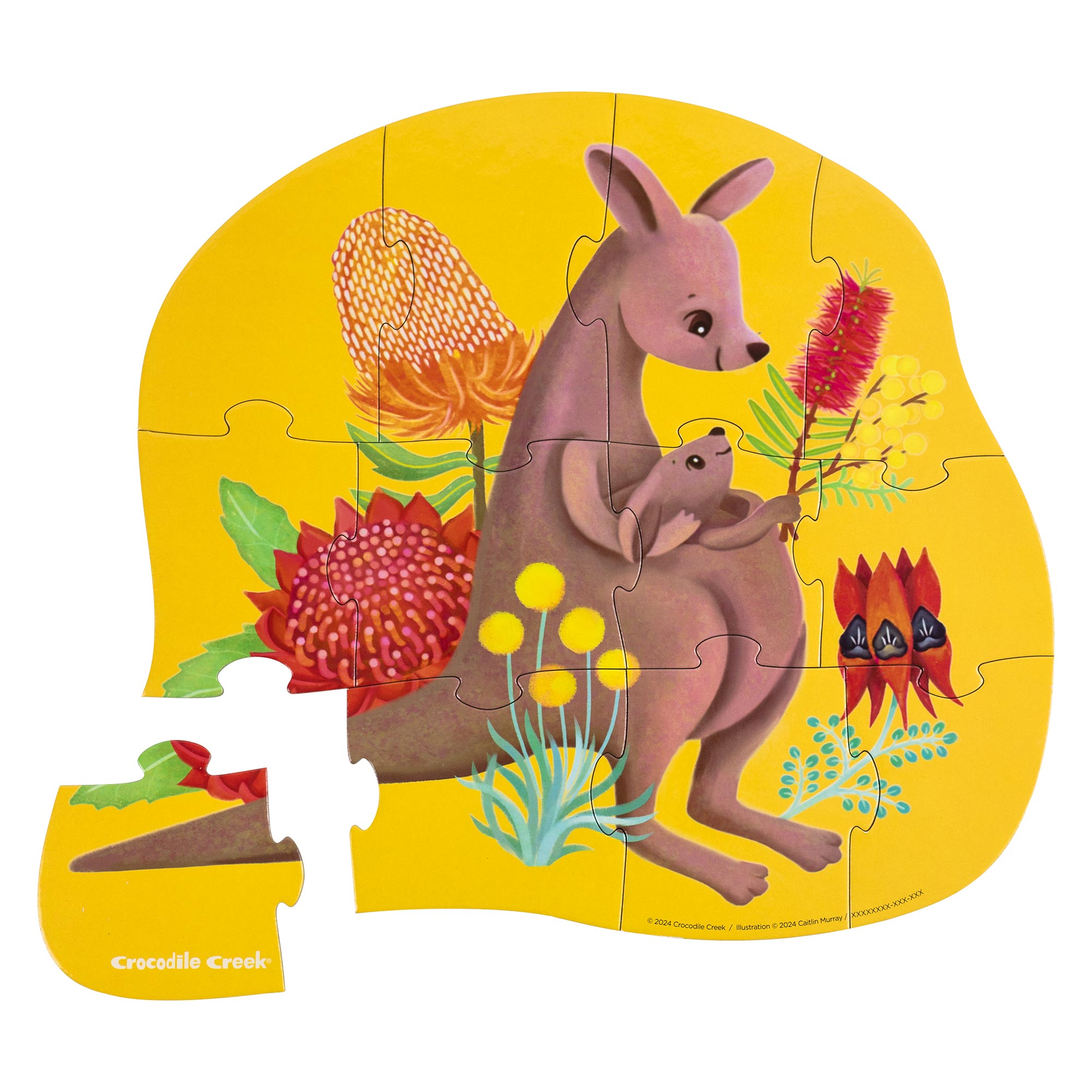 Crocodile Creek Mini Puzzle - Kangaroo & Joey
