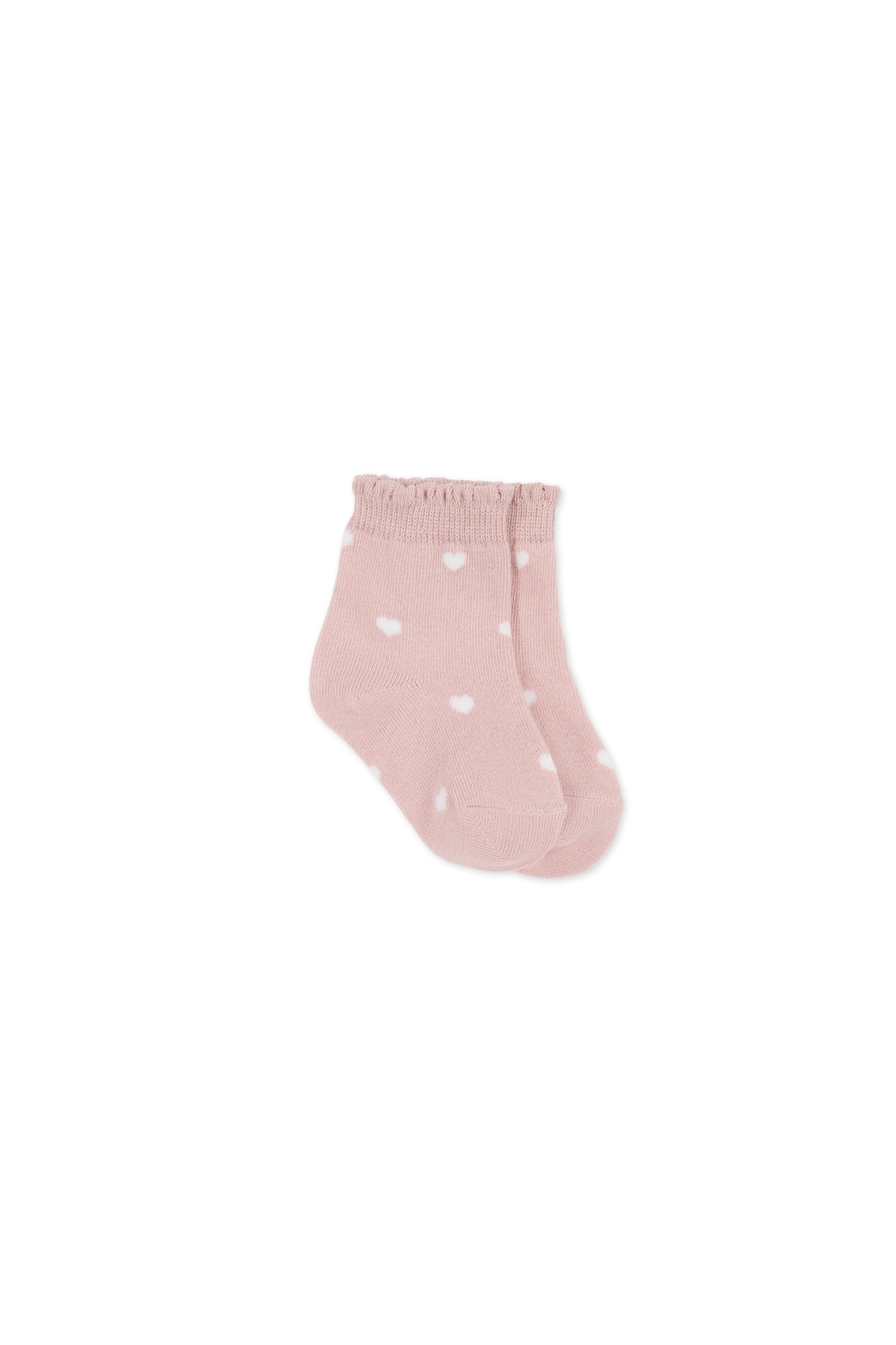 Jamie Kay Organic Cotton Mirabel Sock - Petite Heart Rose Smoke