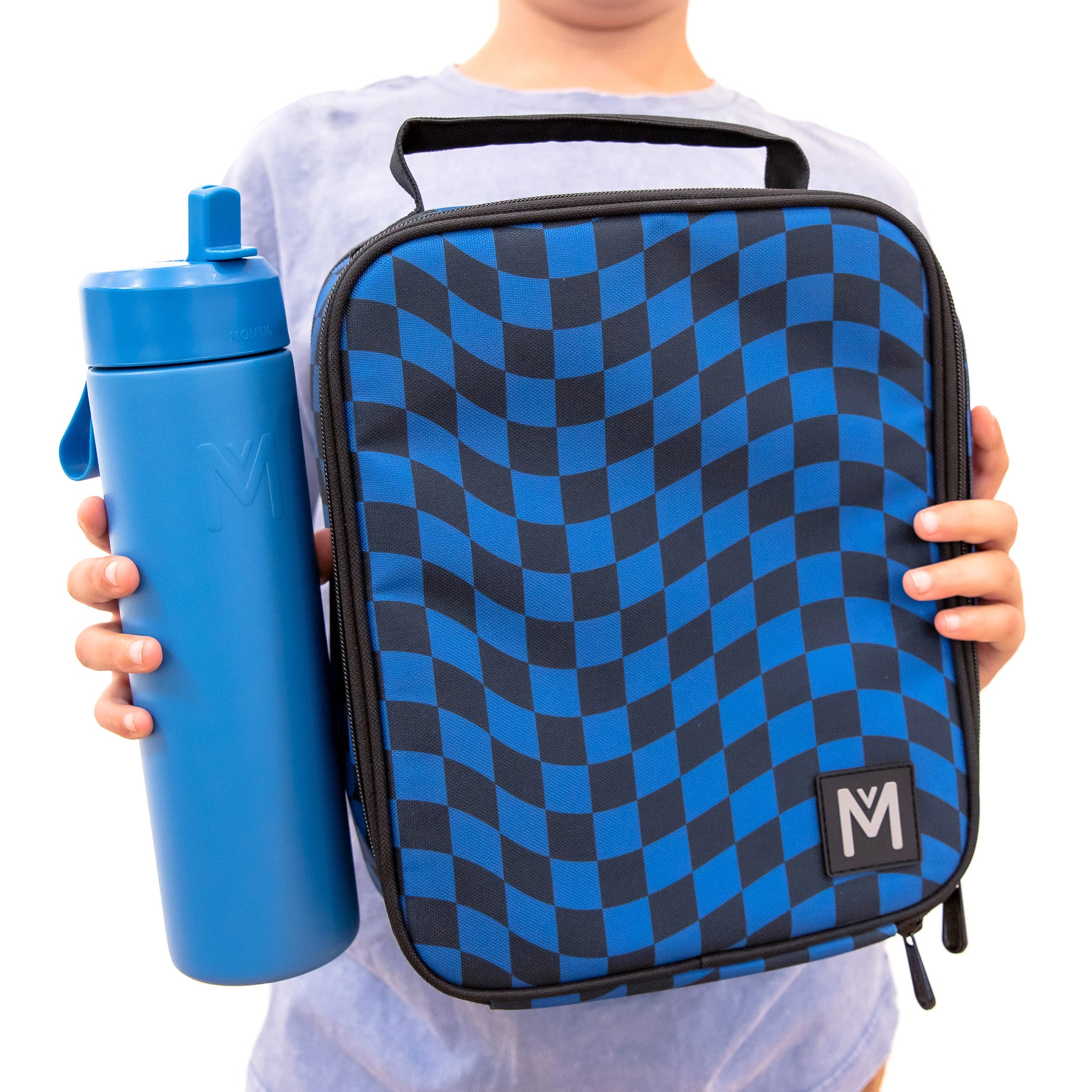 MontiiCo Insulated Bag & Bottle Combo - Retro Check & Reef