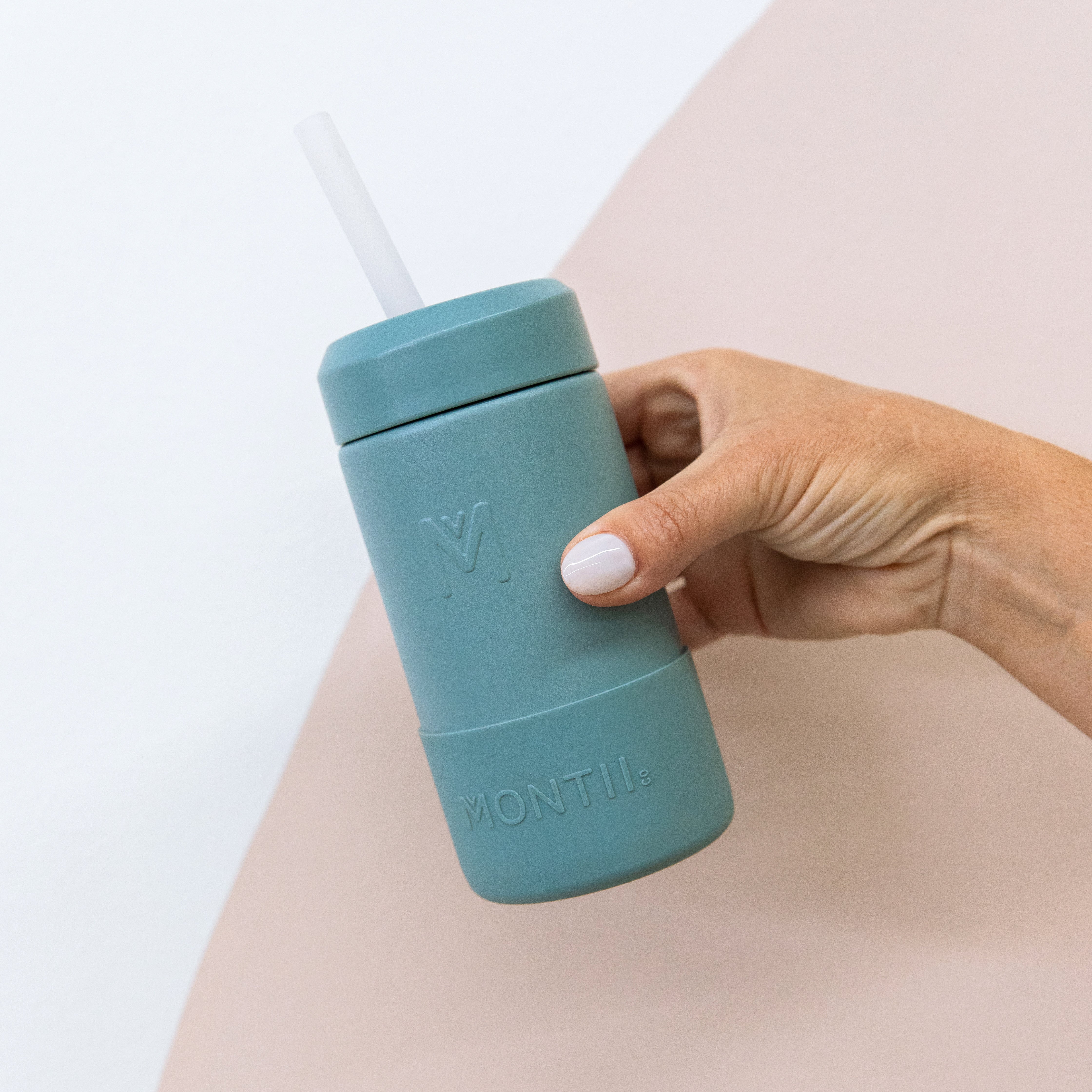 MontiiCo Fusion 350ml Smoothie Cup & Silicone Straw - Stone