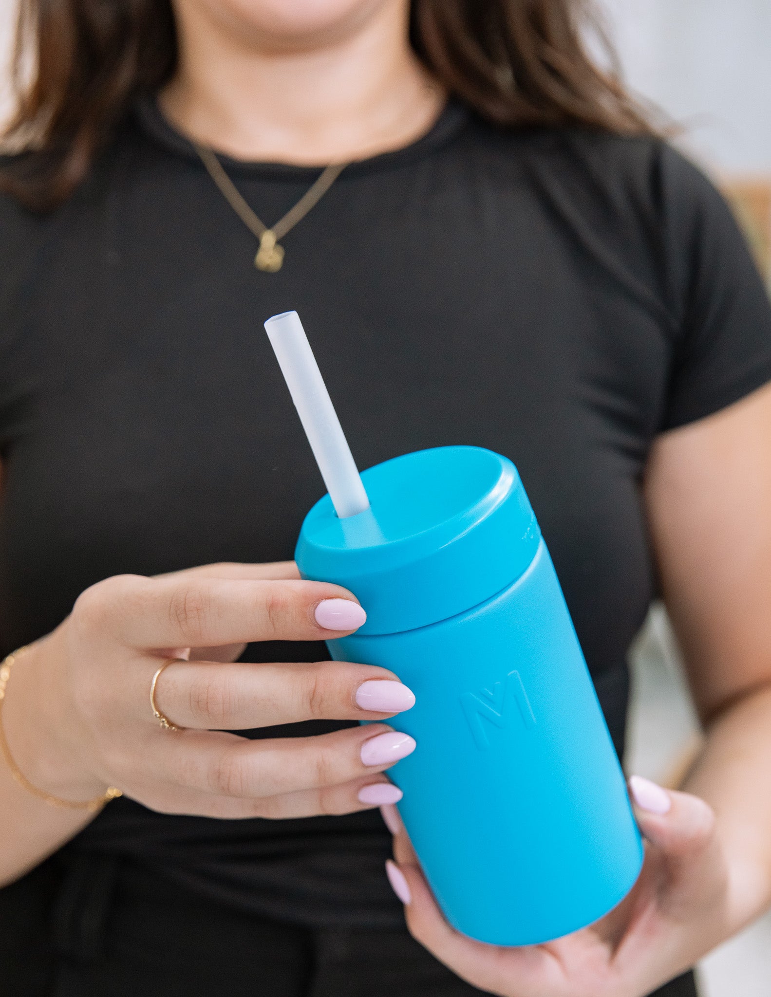 MontiiCo Fusion 350ml Smoothie Cup & Silicone Straw - Coastal