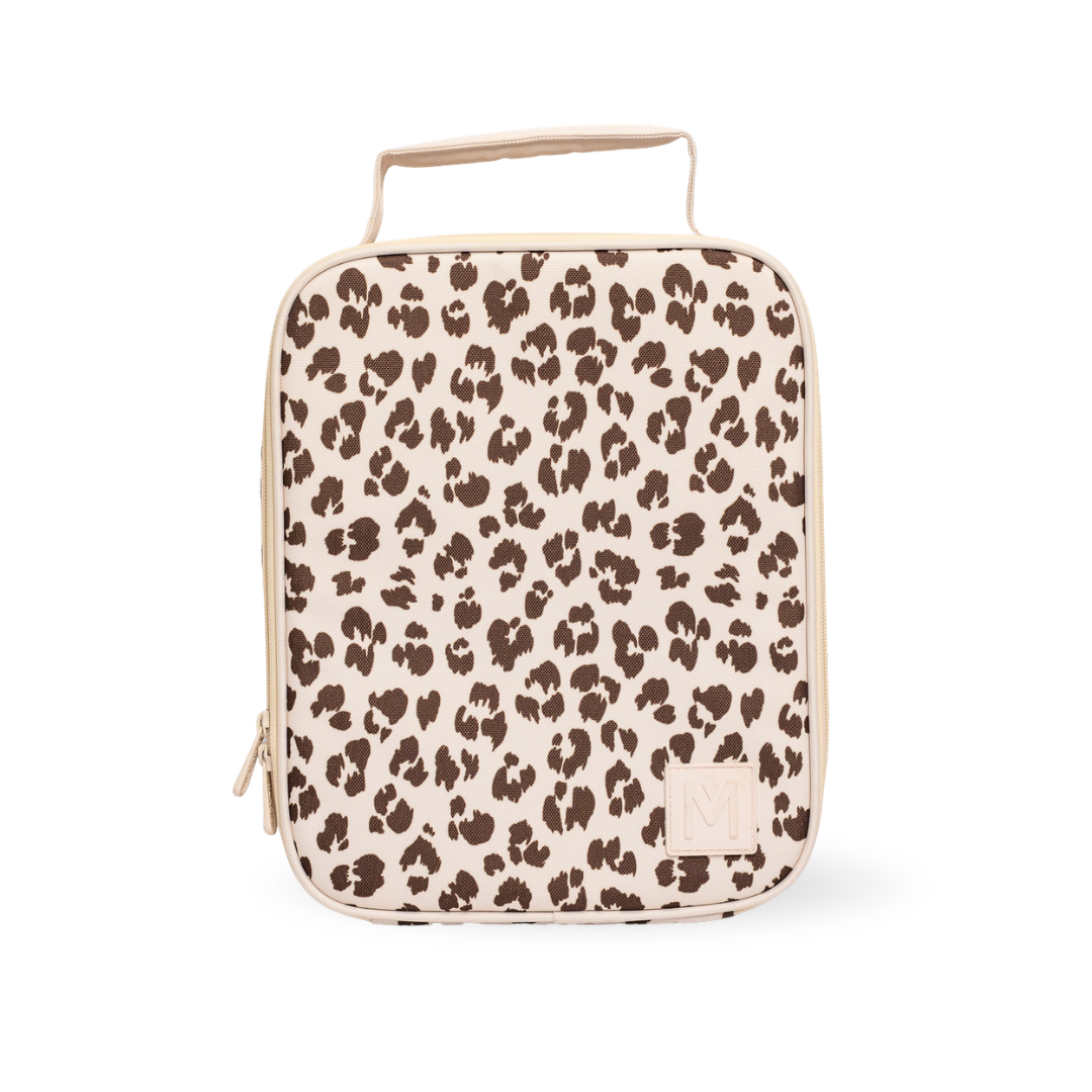 MontiiCo Large Insulated Lunch Bag Cream Leopard