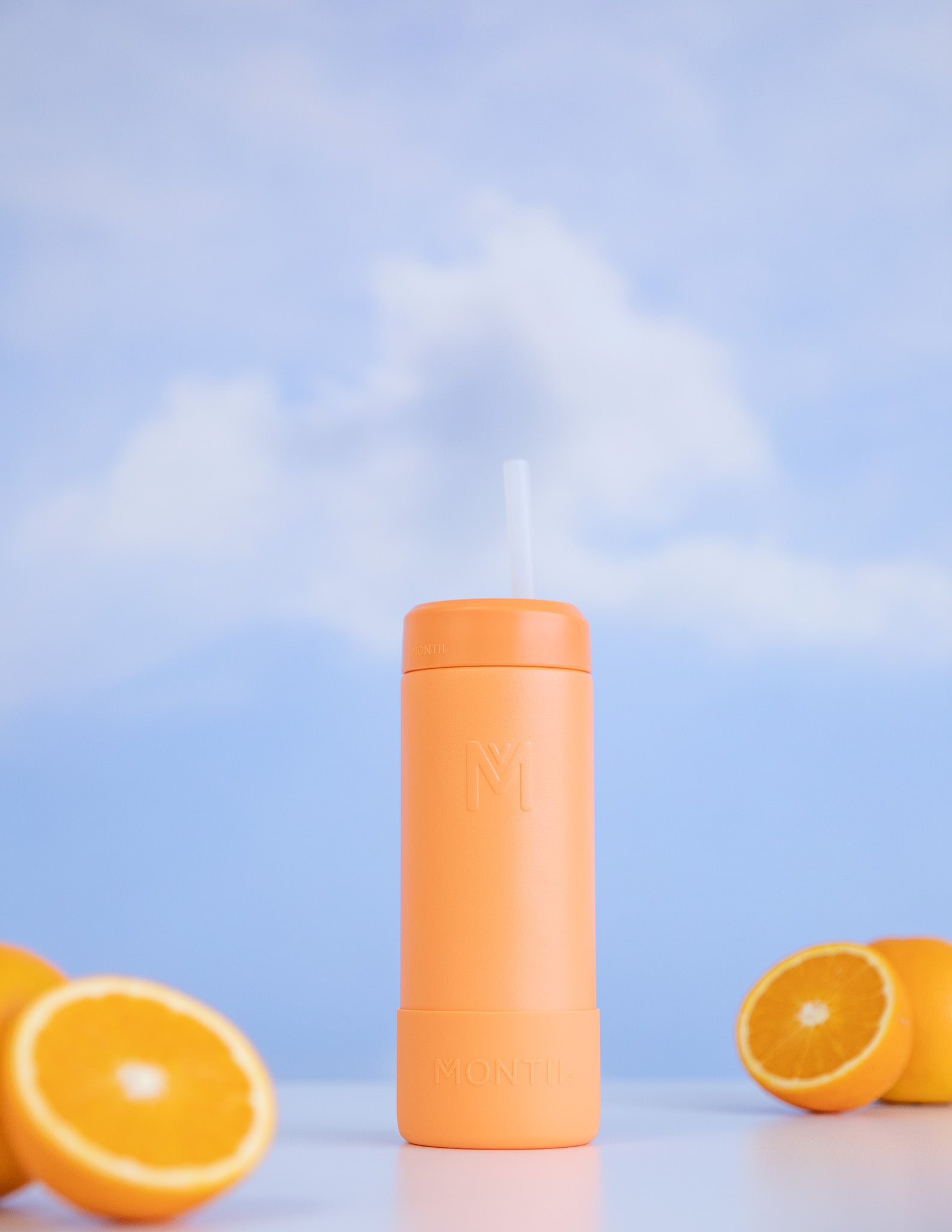 MontiiCo Fusion 475ml Smoothie Cup & Silicone Straw - Tangerine