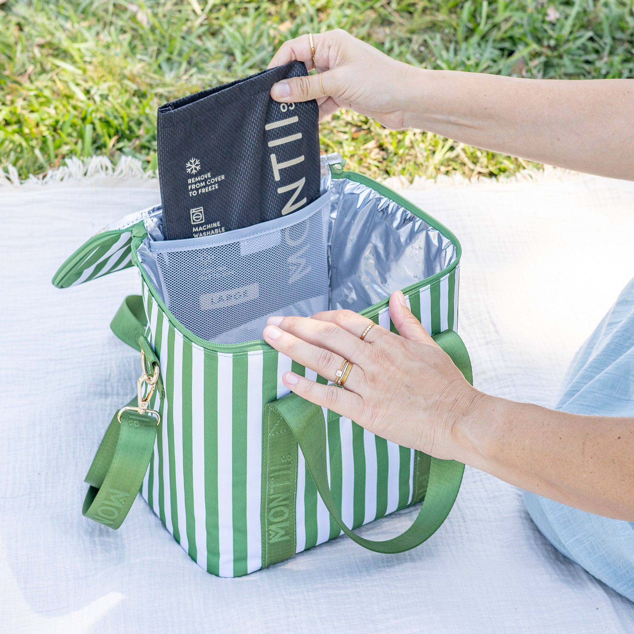 MontiiCo Midi Cooler Bag - Pickle Stripe