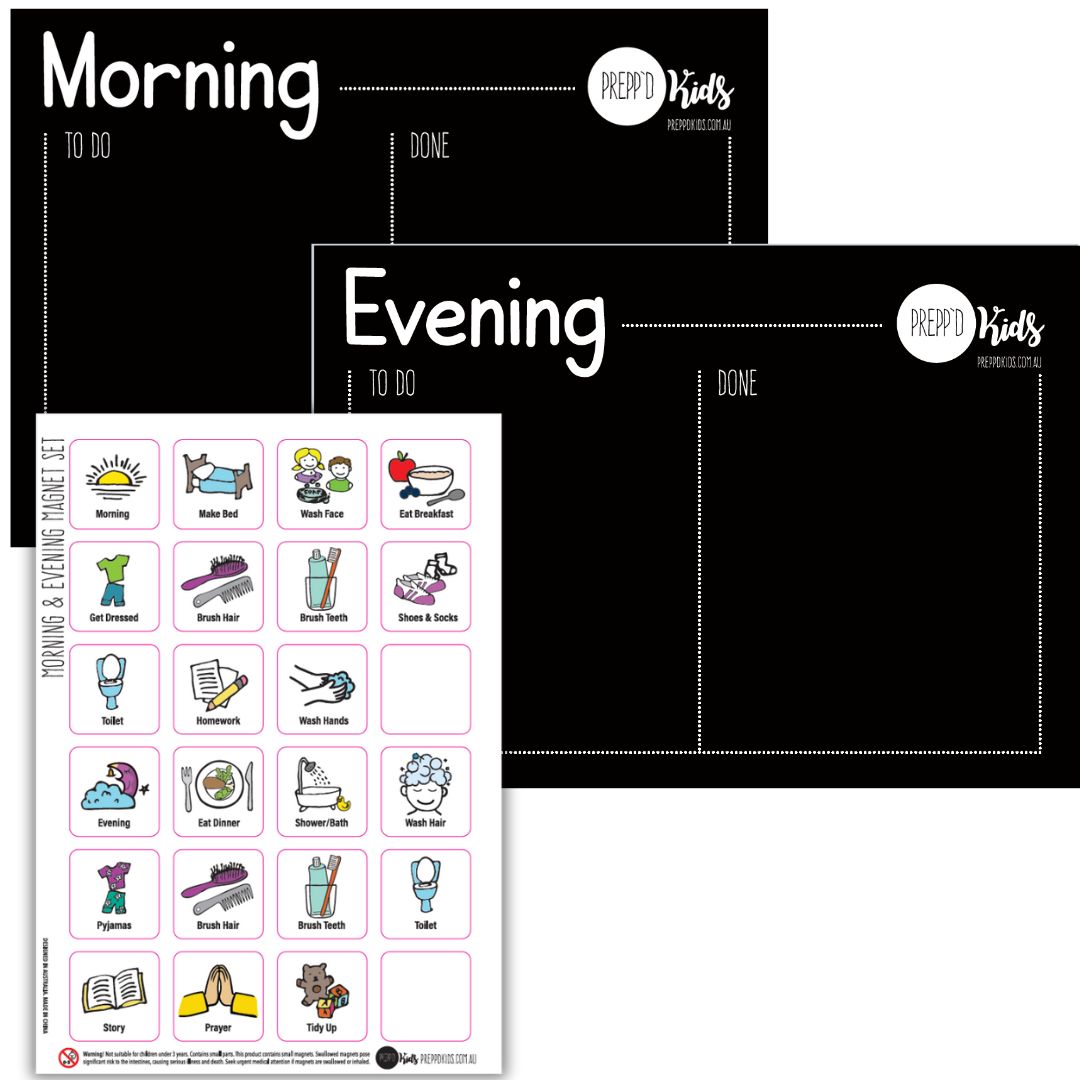 Prepp'd Kids Morning & Evening Routine Set (A4)