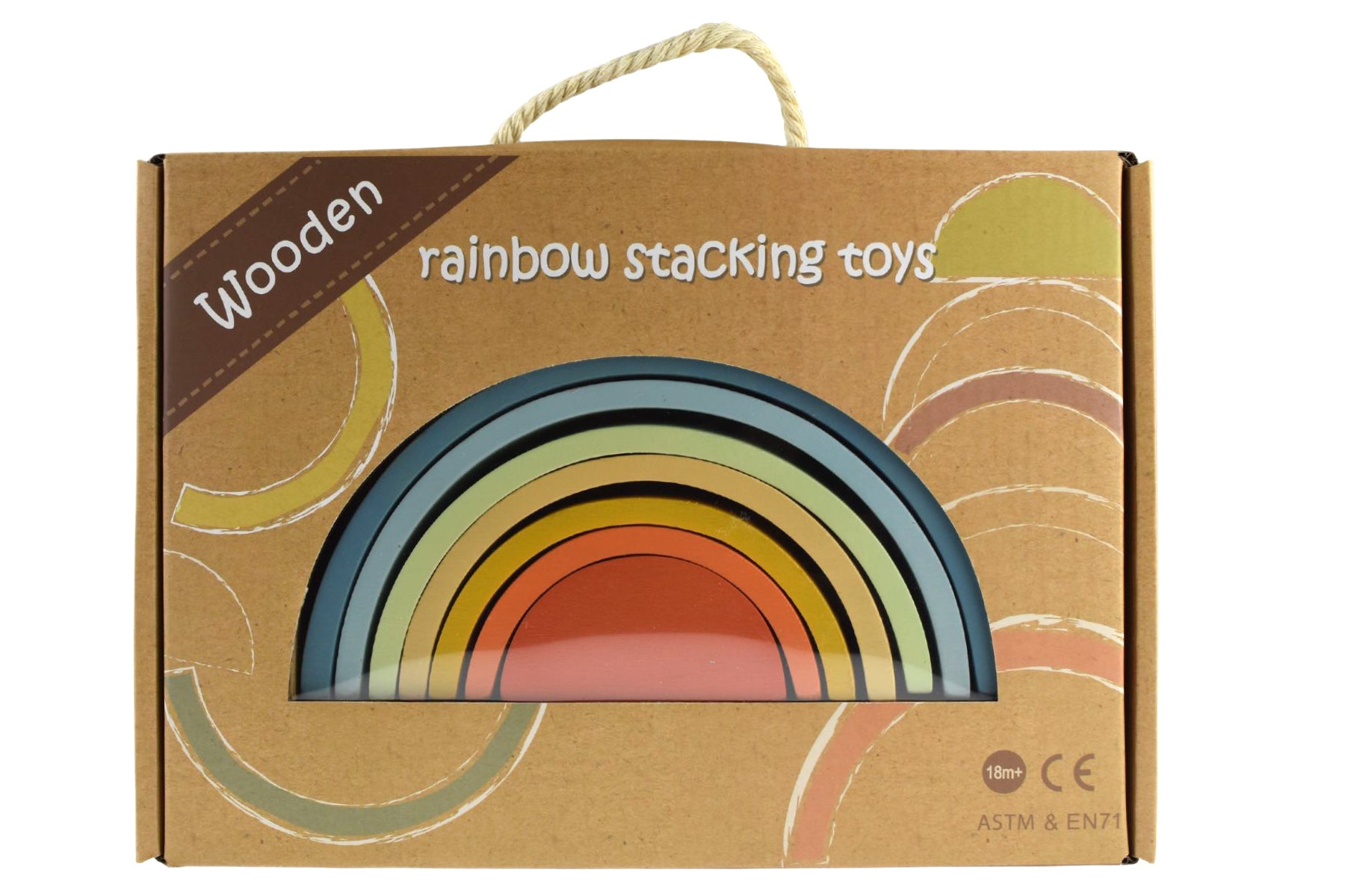 Wooden Stacking Rainbow - Denim & Rust