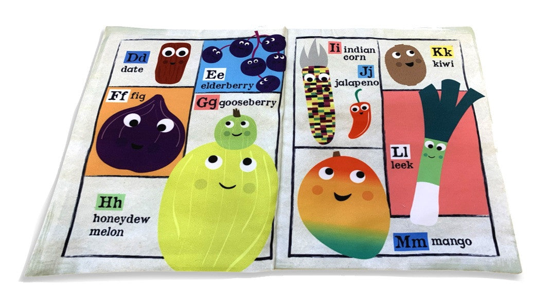 Jo and Nics Crinkly Cloth Book Fruit and Vege A-Z
