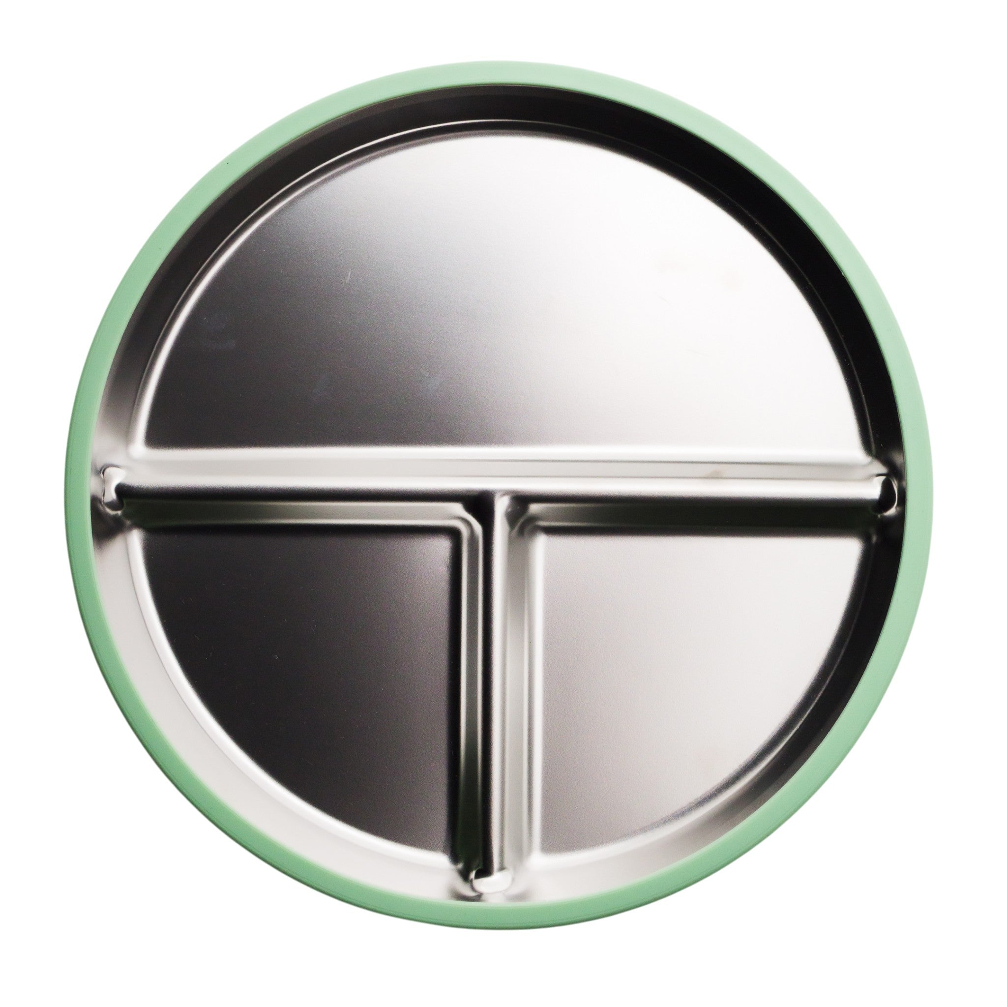 Nestling Stainless Steel Divided Suction Plate 23cm Sage